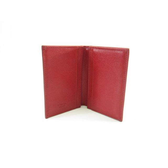 プラダ ケース レッド PRADA プラダ カードケース レザー 赤 レッド 二つ折り ∠UP4128
