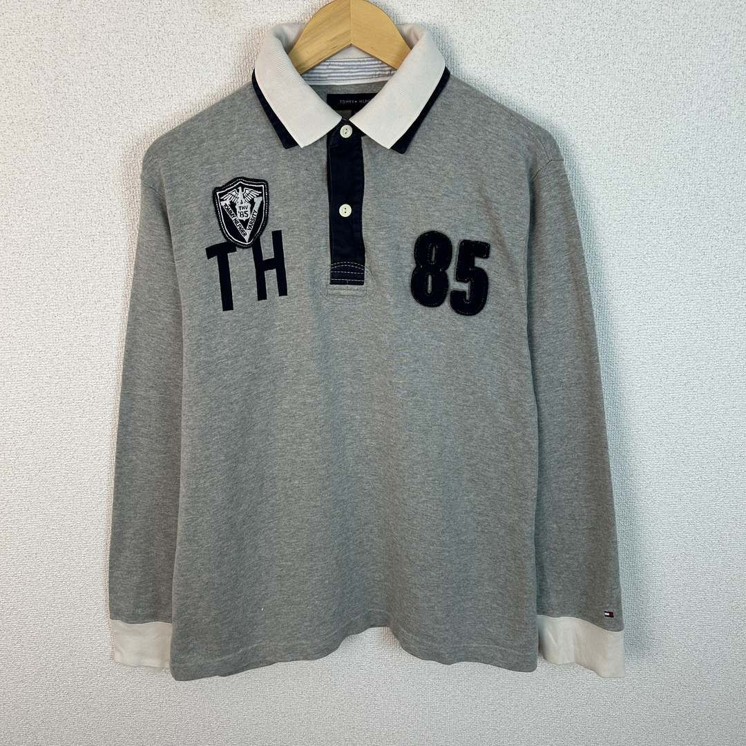 TOMMY HILFIGER トミーヒルフィガー 長袖ポロシャツ ワッペン ロゴ刺繍