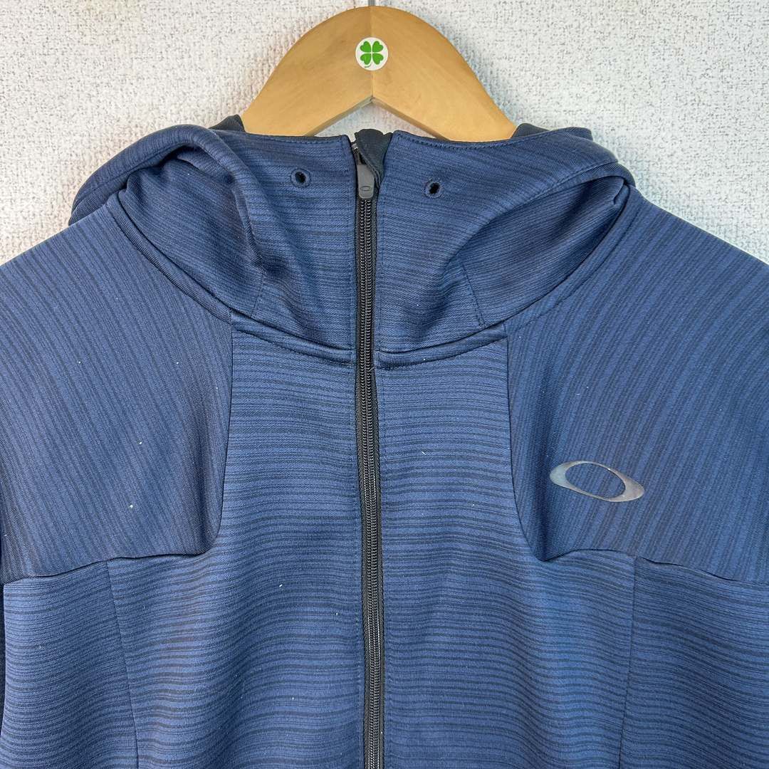 OAKLEY オークリー ジップアップスウェットパーカー ロゴ ネイビー M