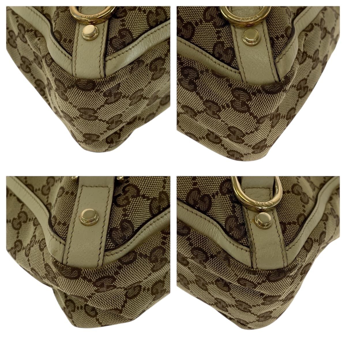 GUCCI グッチ ベージュ アイボリー ゴールド金具 GGキャンバス 170004 
