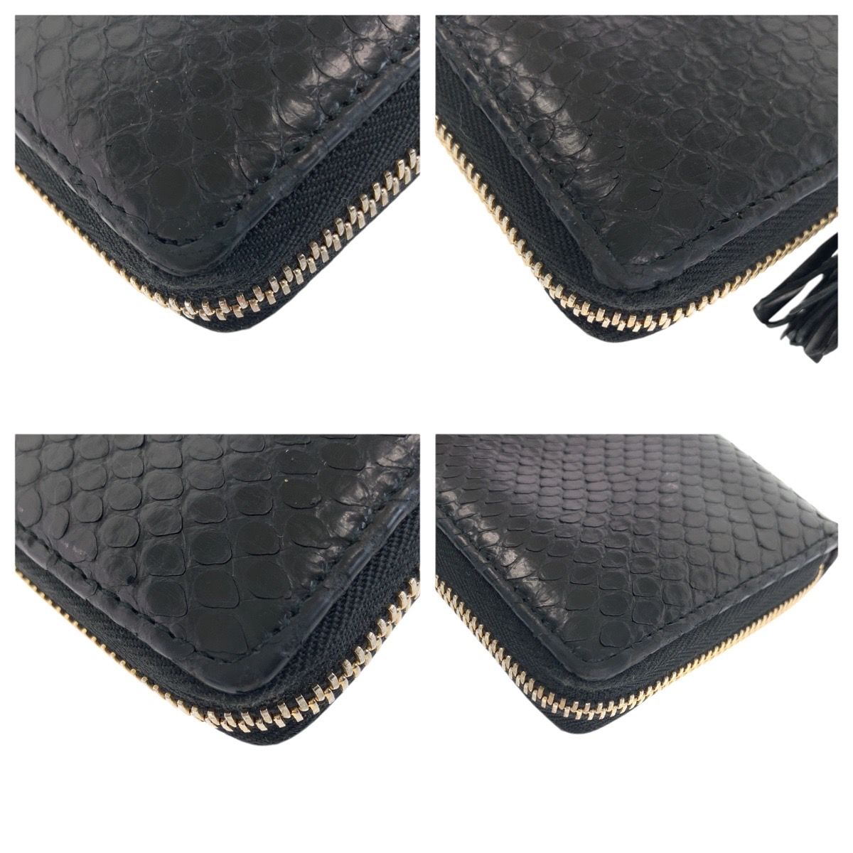 美品 GUCCI グッチ ソーホー ブラック 黒 ゴールド金具 パイソン