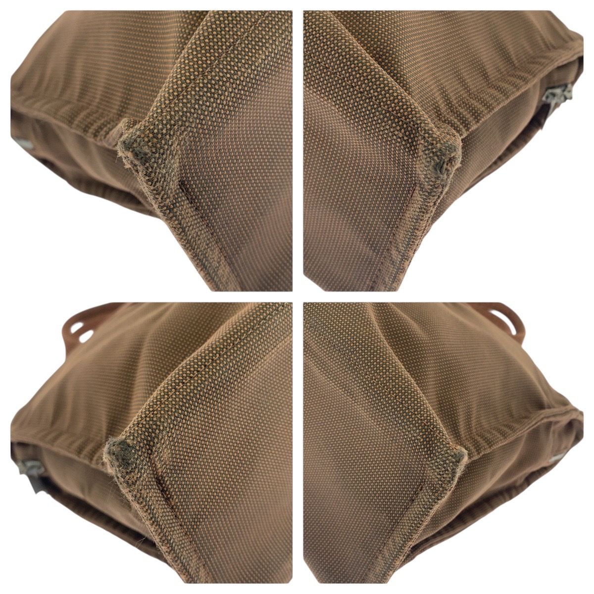 HERMES エルメス エールラインMM ブラウン シルバー金具 キャンバス