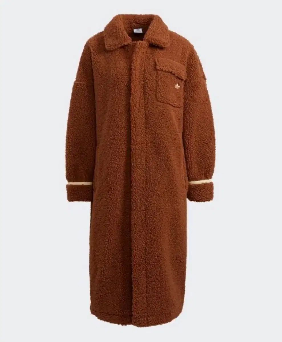 アディダス フリース ジャケット ロング丈 ブラウン