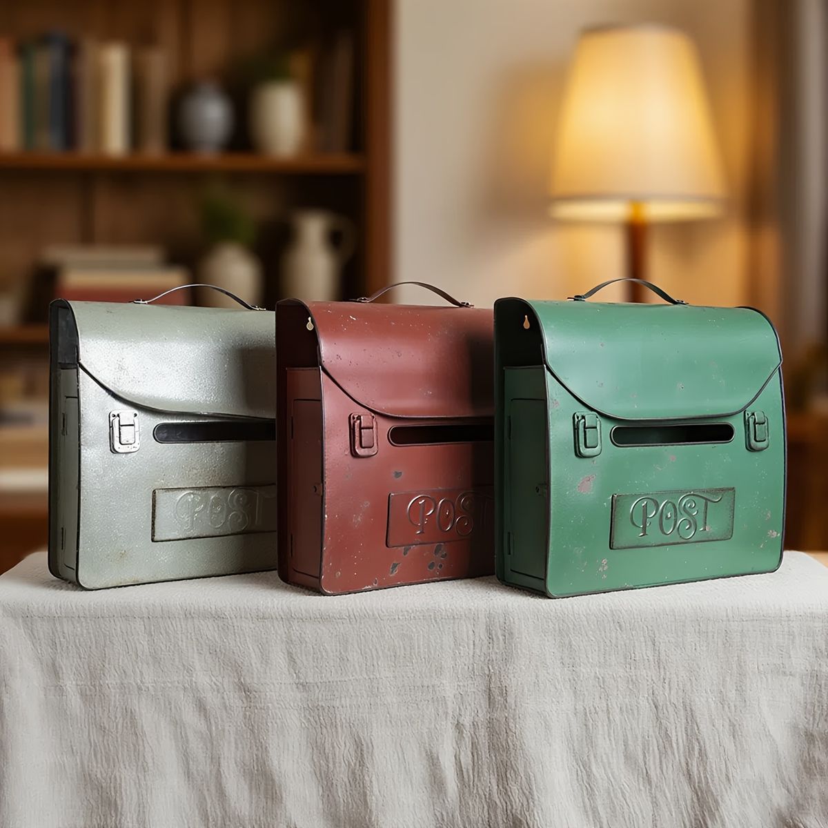 ヴィンテージ風 壁掛け】鉄製メールボックス レトロデザイン 郵便