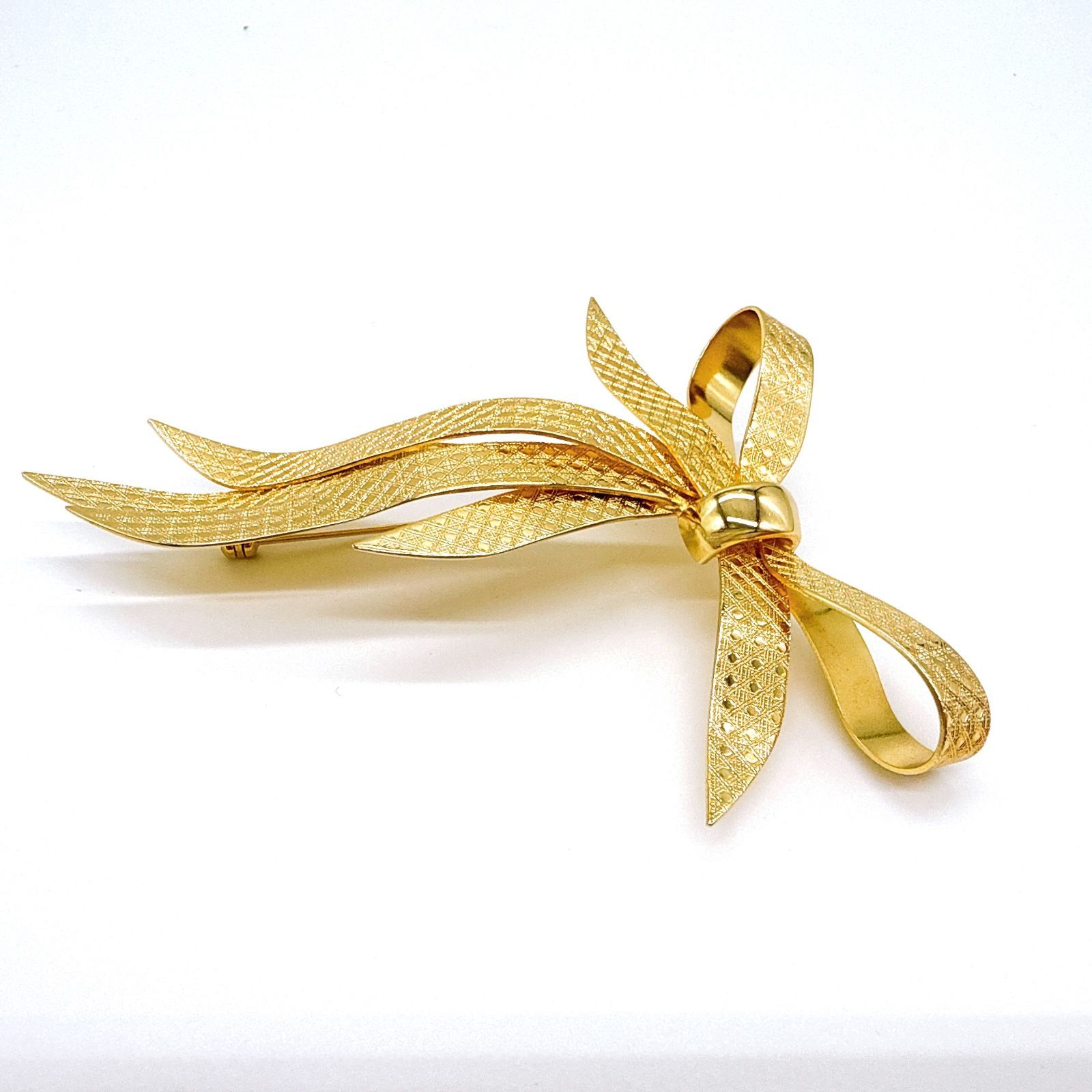 Christian Dior クリスチャンディオール 大振りリボン ピンブローチ