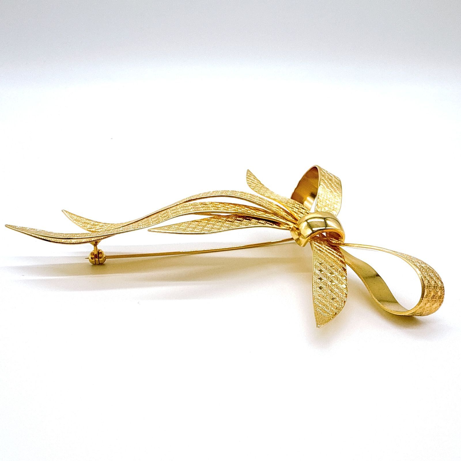 Christian Dior クリスチャンディオール 大振りリボン ピンブローチ