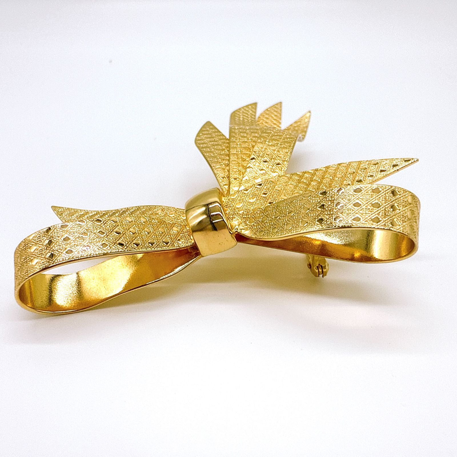 Christian Dior クリスチャンディオール 大振りリボン ピンブローチ