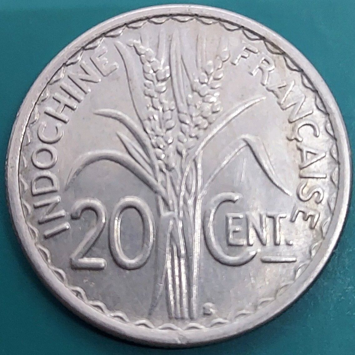 仏領インドシナ 1/2セント銅貨 外国銭】 仏領インドシナ 百分之一 1セント銅貨 1920年 （美品