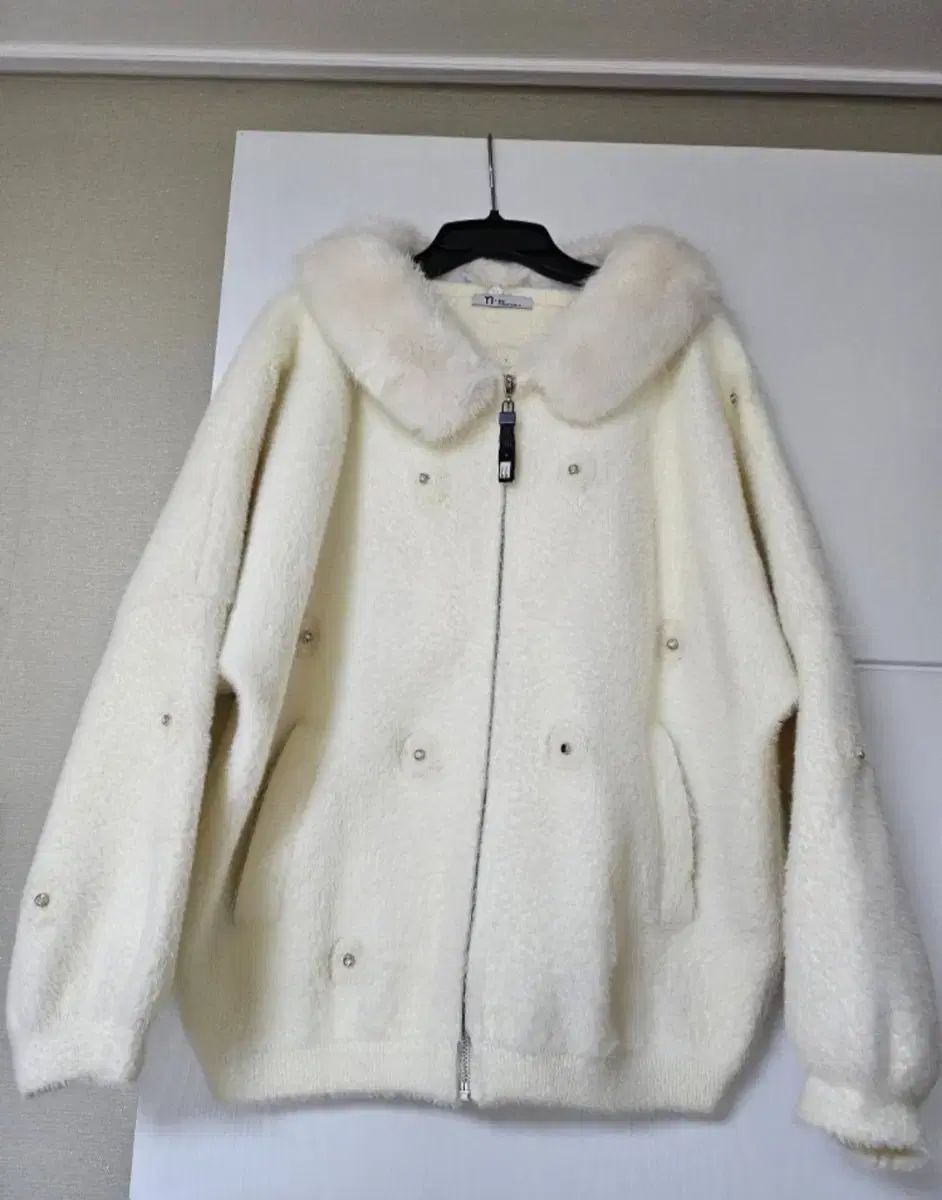 エンバイコ ファー ジャケット アイボリー