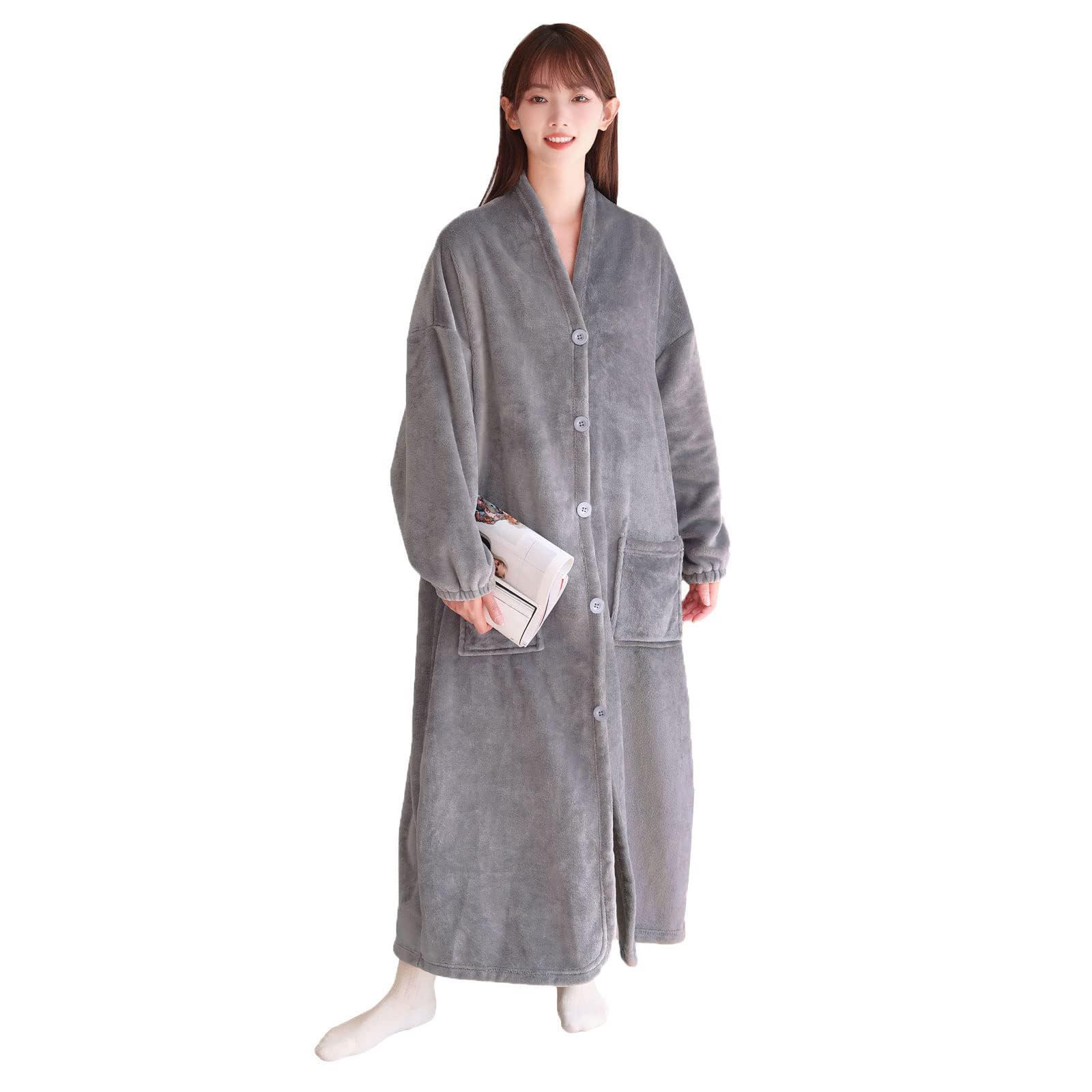 着る毛布 冬【保温＆極上の触り】 吸湿発熱 暖かい 防寒 男女兼用 グレー 着る毛布 冬【保温＆極上の触り】 吸湿発熱 暖かい 防寒 男女兼用