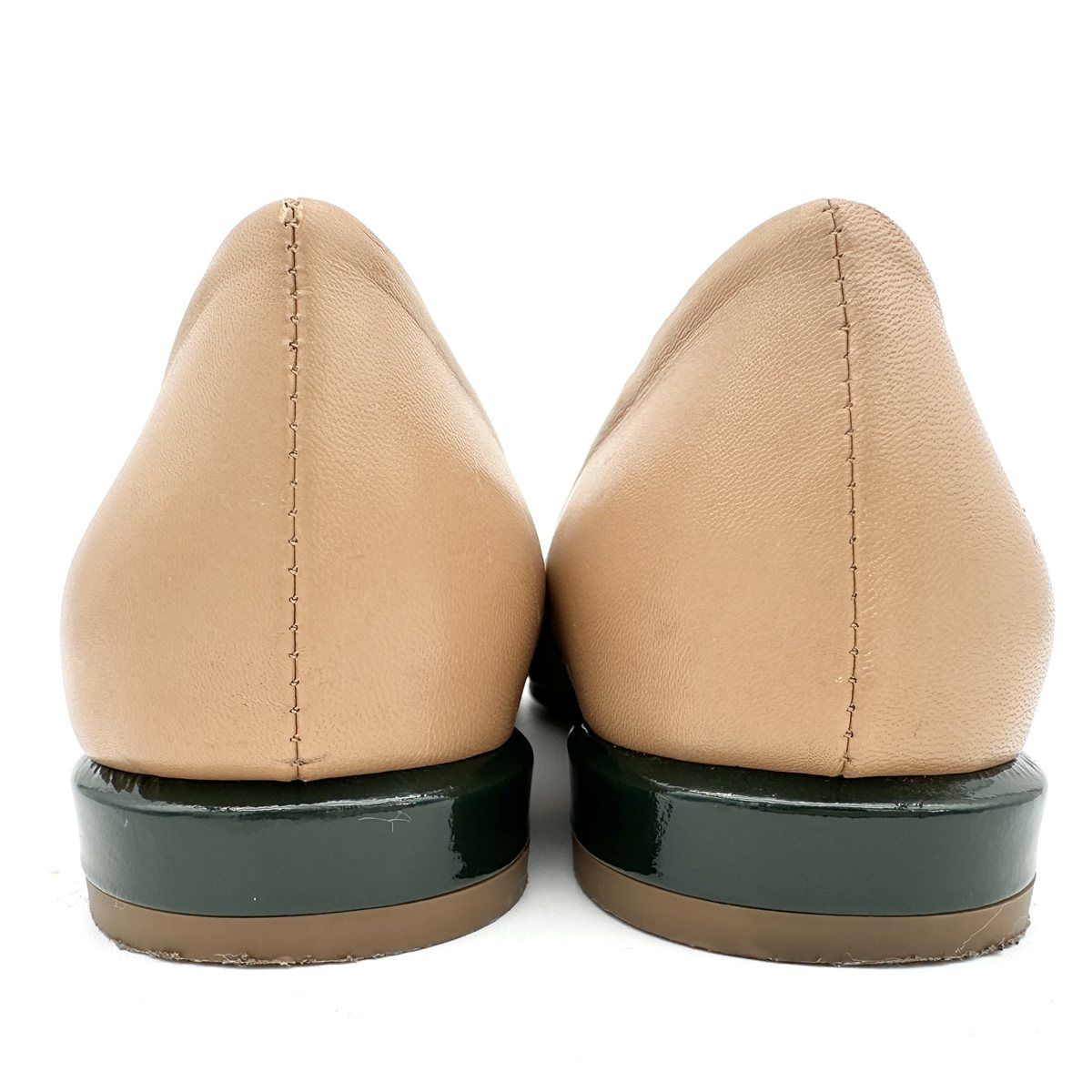 FABIO RUSCONI ベージュ フラットシューズ 36.5 FABIO RUSCONI フラットシューズ 本革 ポインテッドトゥ ブラウン