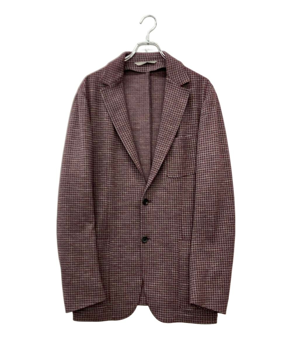 カナーリ テーラードジャケット アイコンジャージ CANA 千鳥格子 あずき グレー メンズ SIZE 52 (XL) CANALI