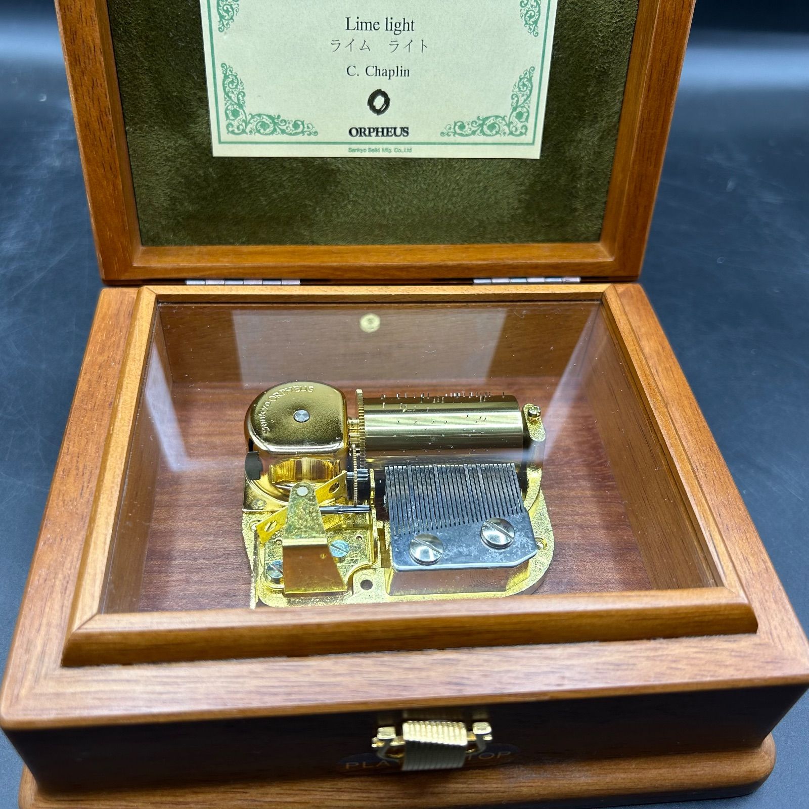 M》美品 サンキョー オルフェウス 節約 オルゴール C.Chaplin Lime