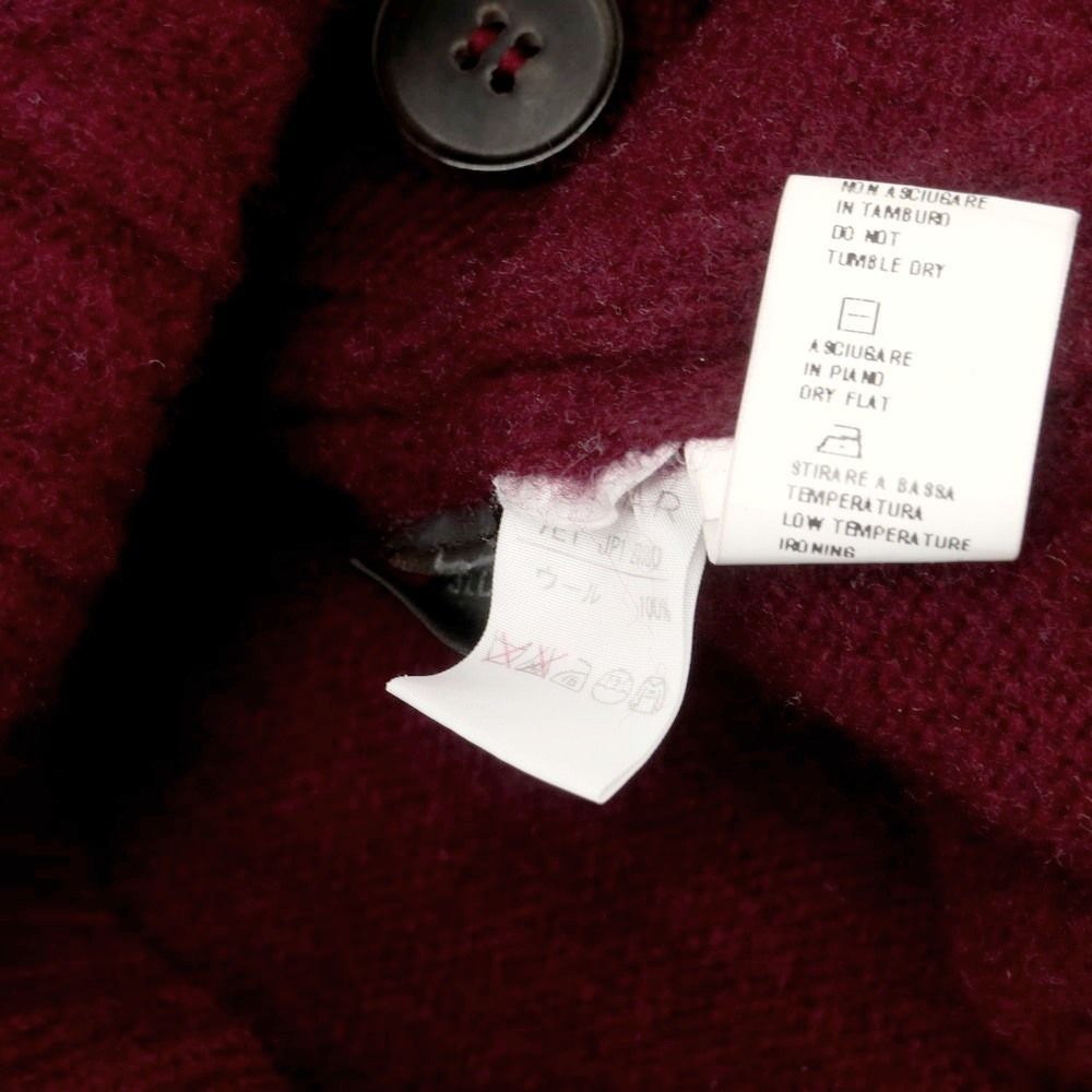 中古】ザノーネ ZANONE ウール カーディガン ワインレッド【サイズ46