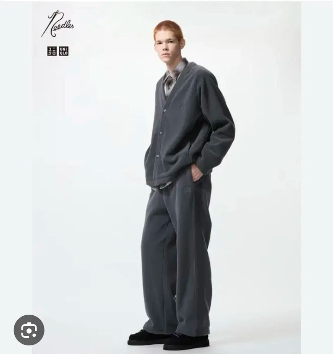 Needles x UNIQLO ユニクロ コラボ セットアップ グレー (上XL 下L