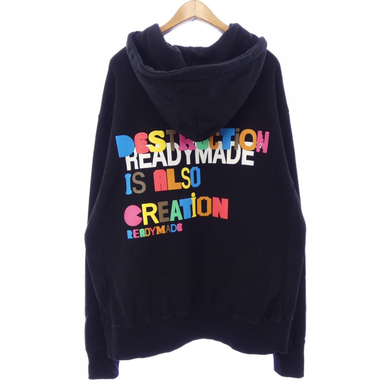 入手困難READY MADE レディメイド☆カレッジロゴスウェットパーカーL