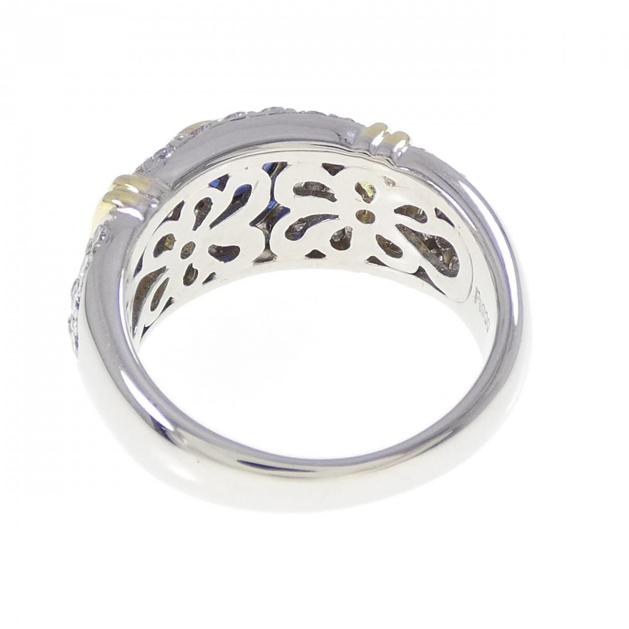 ★ 【鑑別】大粒サファイヤ✨ Pt900 ダイヤ ハート 12号 3.9g PT900/K18YG ハート サファイヤ リング 0.87CT - メルカリ