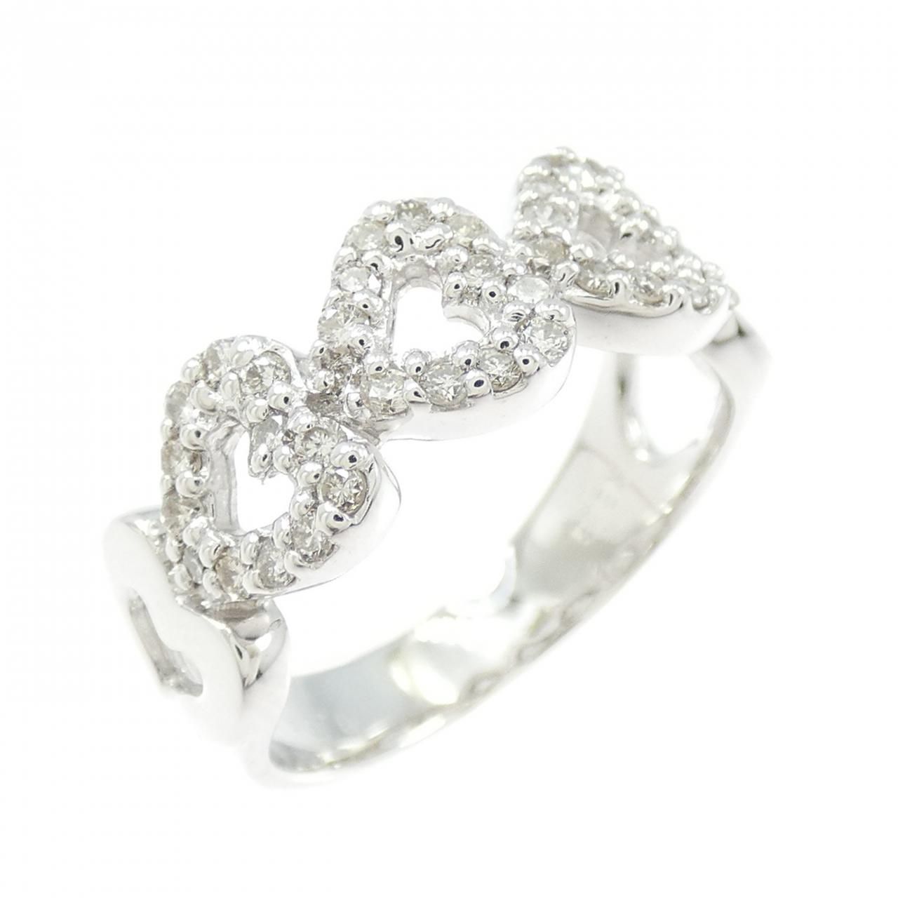 K18WG ハート ダイヤモンド リング 0.24CT - メルカリ