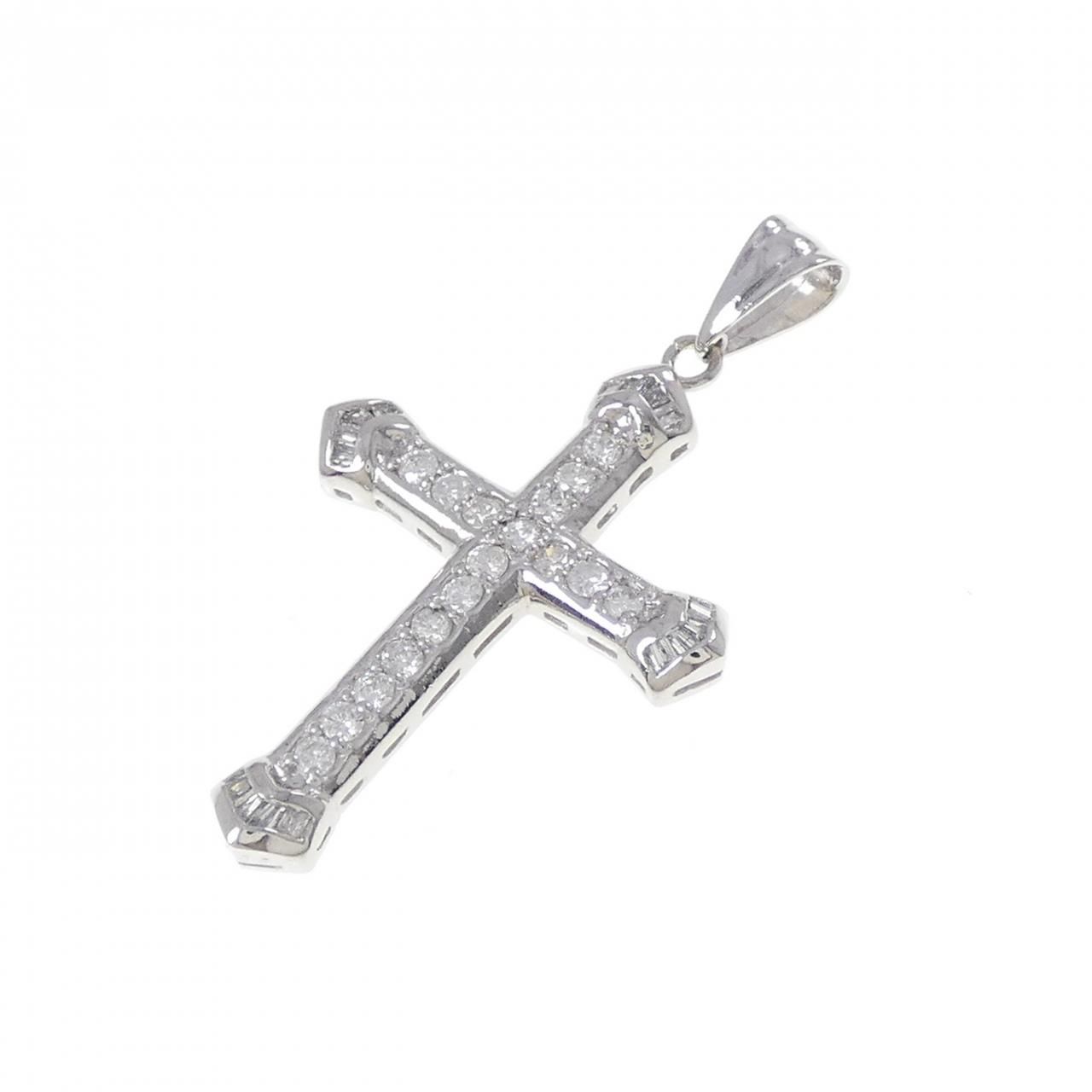 PT 900 クロス ダイヤモンド ペンダント 0.50 CT