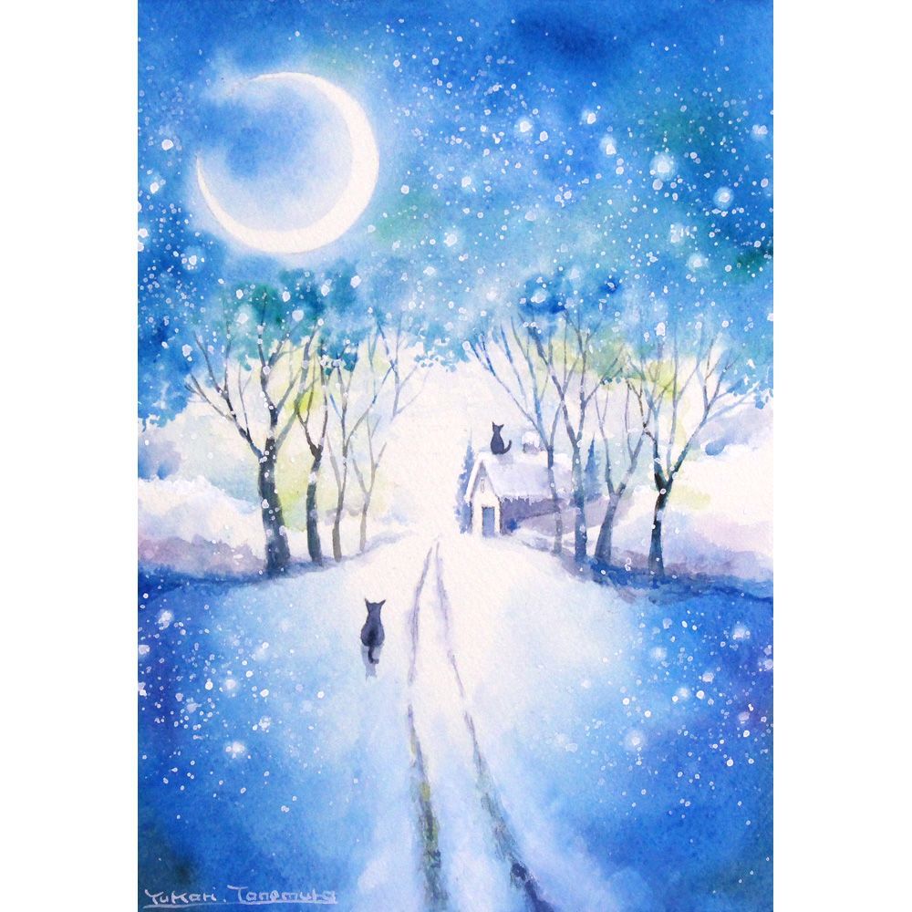 ミズモさま専用（原画）白夜の森【SMサイズ／水彩画／#2638】 ミズモさま専用（原画）白夜の森【SMサイズ／水彩画／#2638】 ミズモ