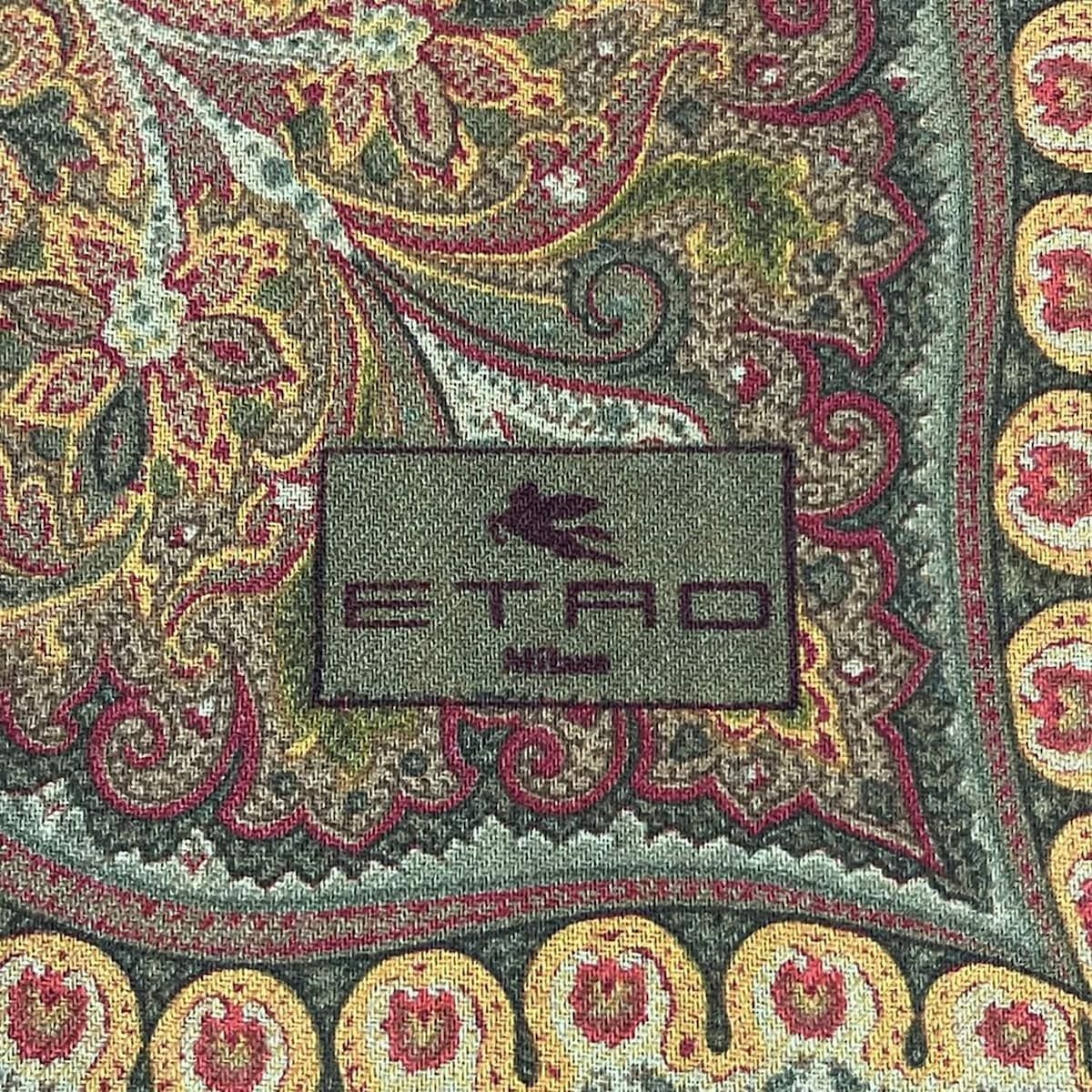 ETRO(エトロ) ストール(ショール)美品 - ブラウン×レッド×オレンジ