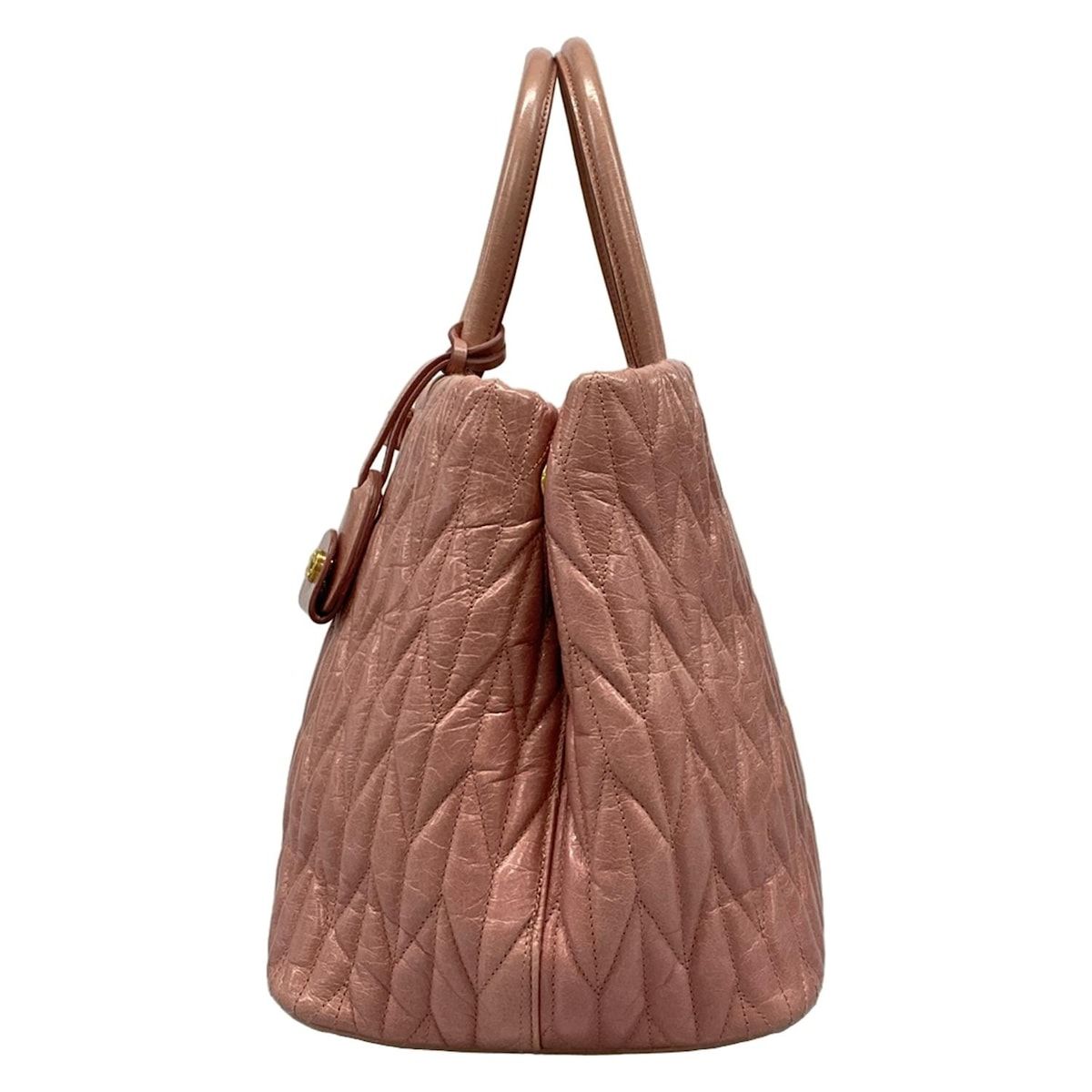 miumiu(ミュウミュウ) トートバッグ マテラッセ ピンク レザー - メルカリ