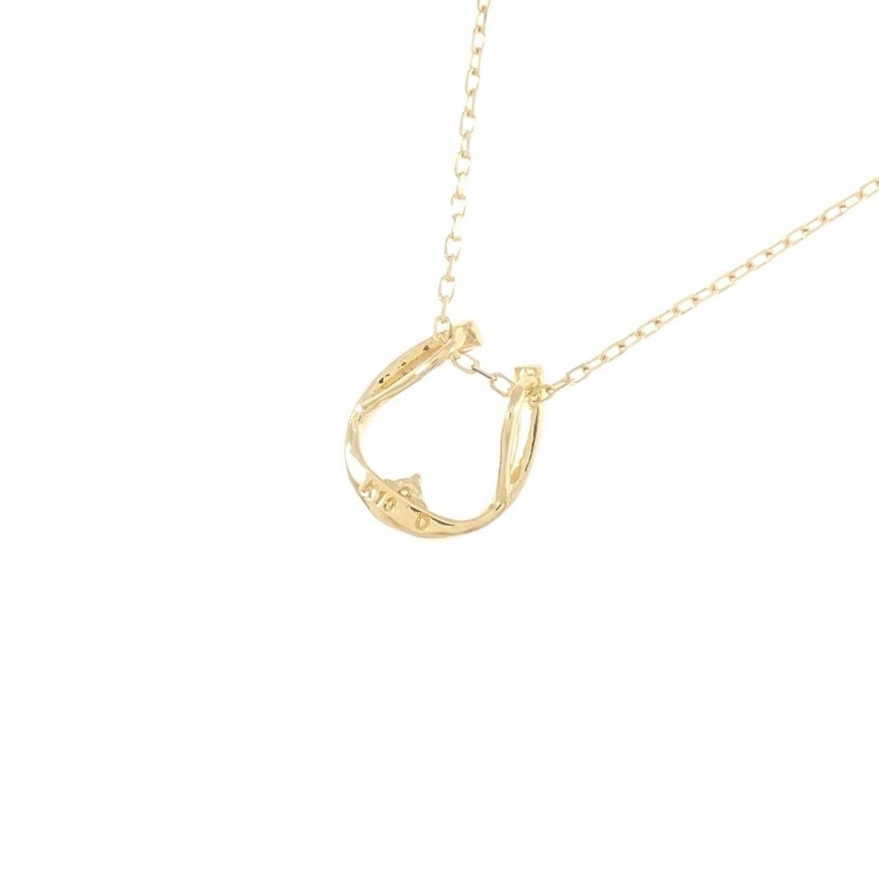 K18YG ホースシュー ダイヤモンド ネックレス