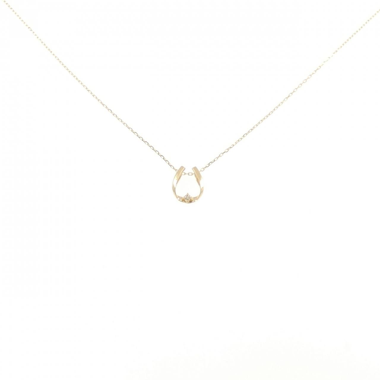 K18YG ホースシュー ダイヤモンド ネックレス