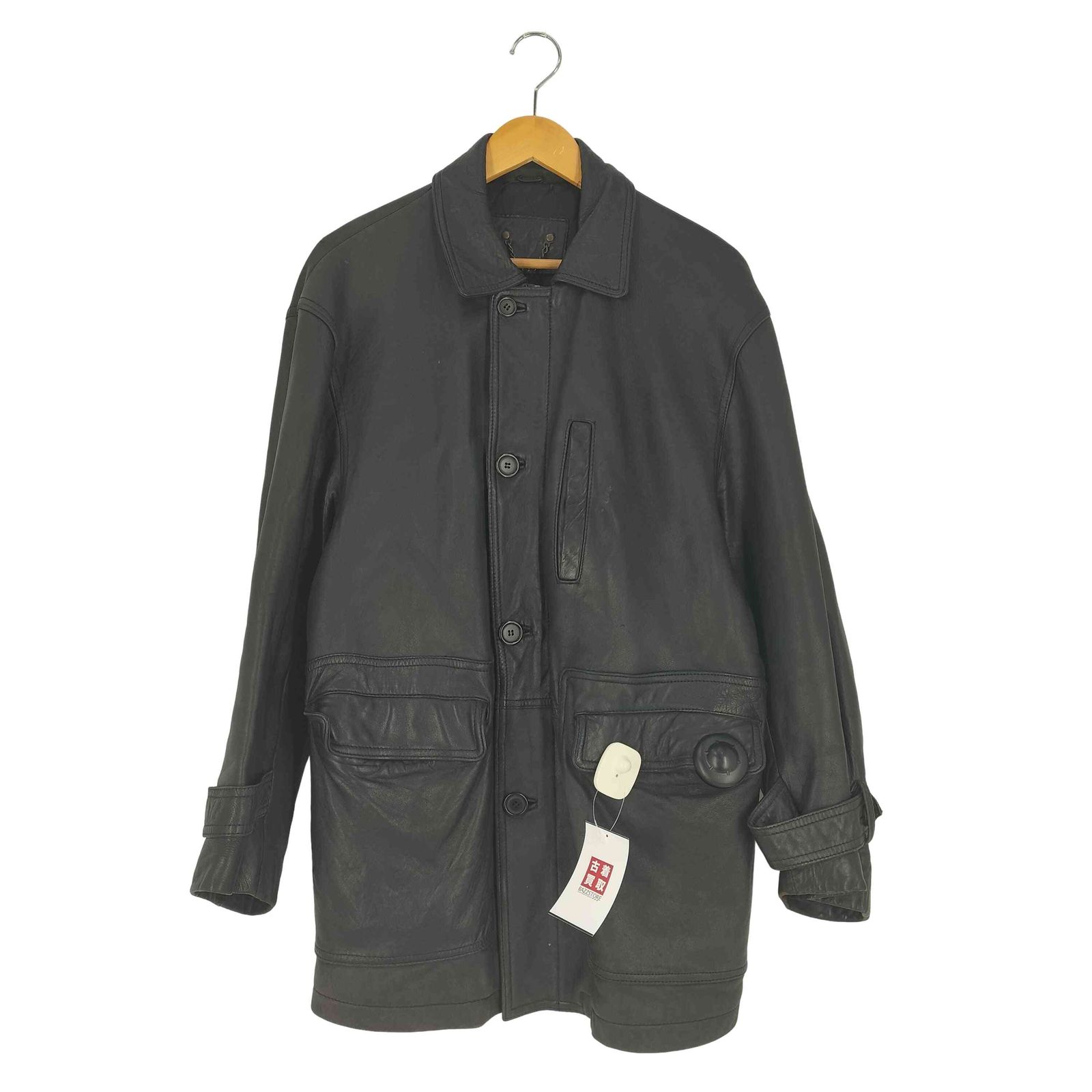 USED古着(ユーズドフルギ) 裏地キルティング GAINSBOUR リアルレザー ハーフコート メンズ import：M 【中古】【ブランド古着バズストア】 ユーズドフルギ USED古着 裏地キルティング GAINSBOUR リアルレザー