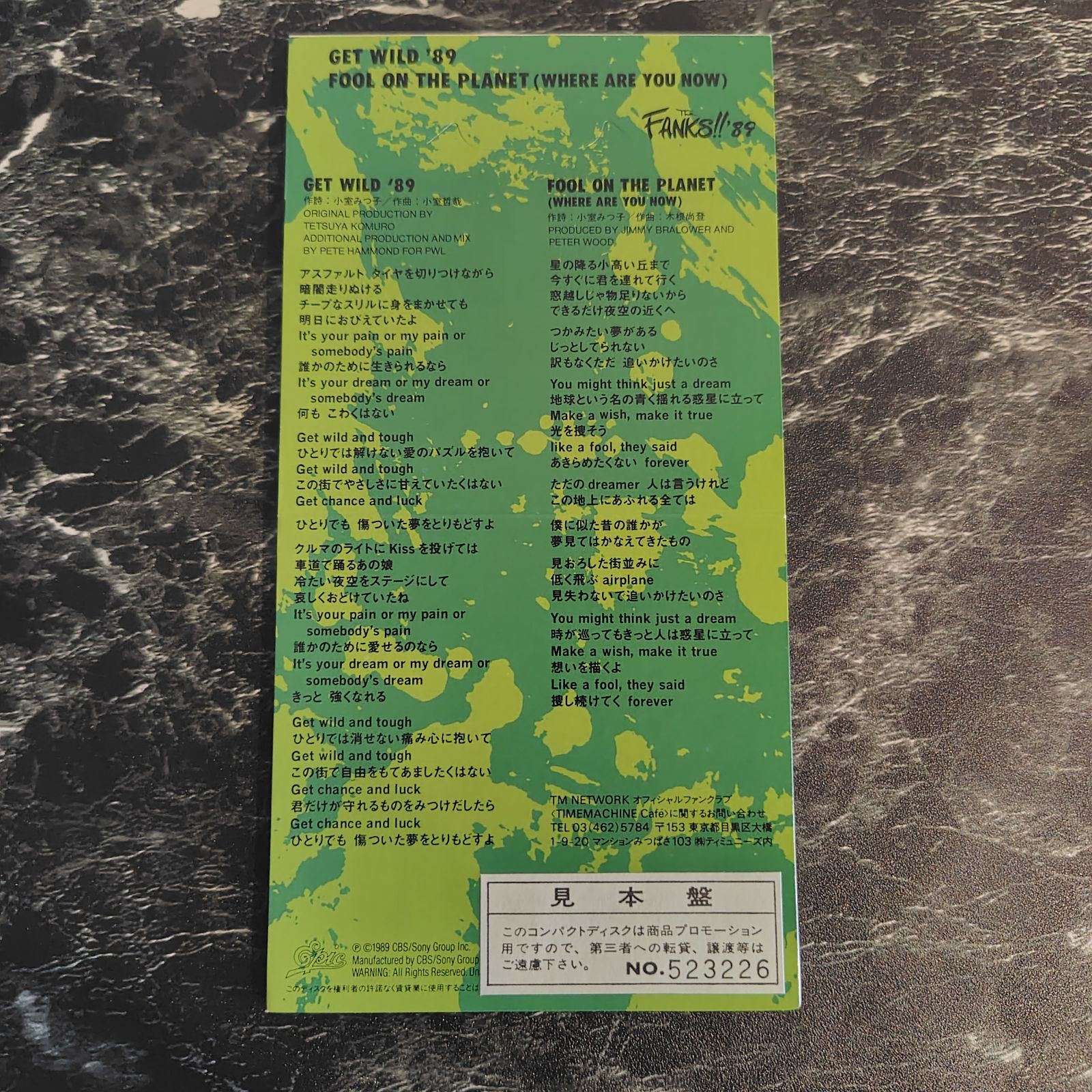 TM NETWORK/GET WILD'89 見本盤 サンプルプロモーション 8cm CD