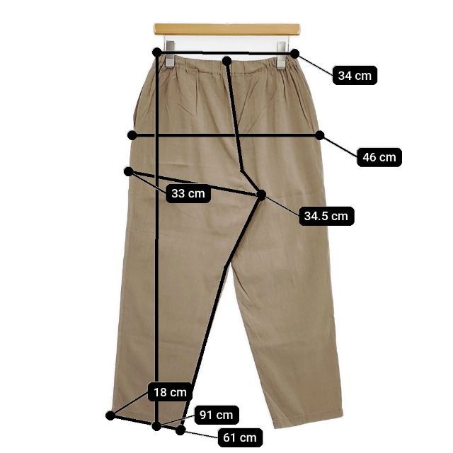 JURGEN LEHL J0103FP321 コットン シルク サイズL イージー パンツ