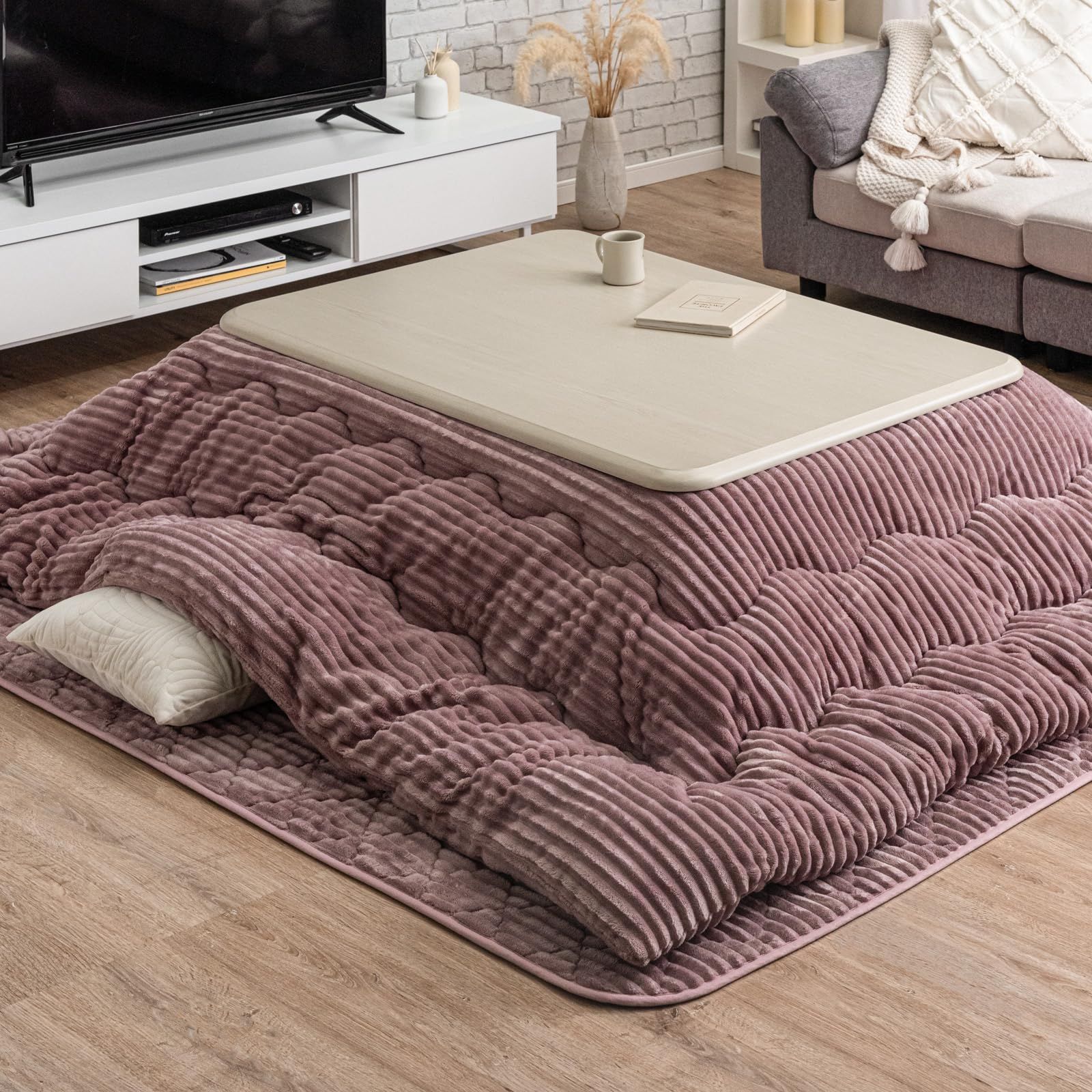 タンスのゲン こたつ布団 2点セット掛布団 敷布団長方形 抗菌 防臭 ボリューム コーデュロイ生地 90639