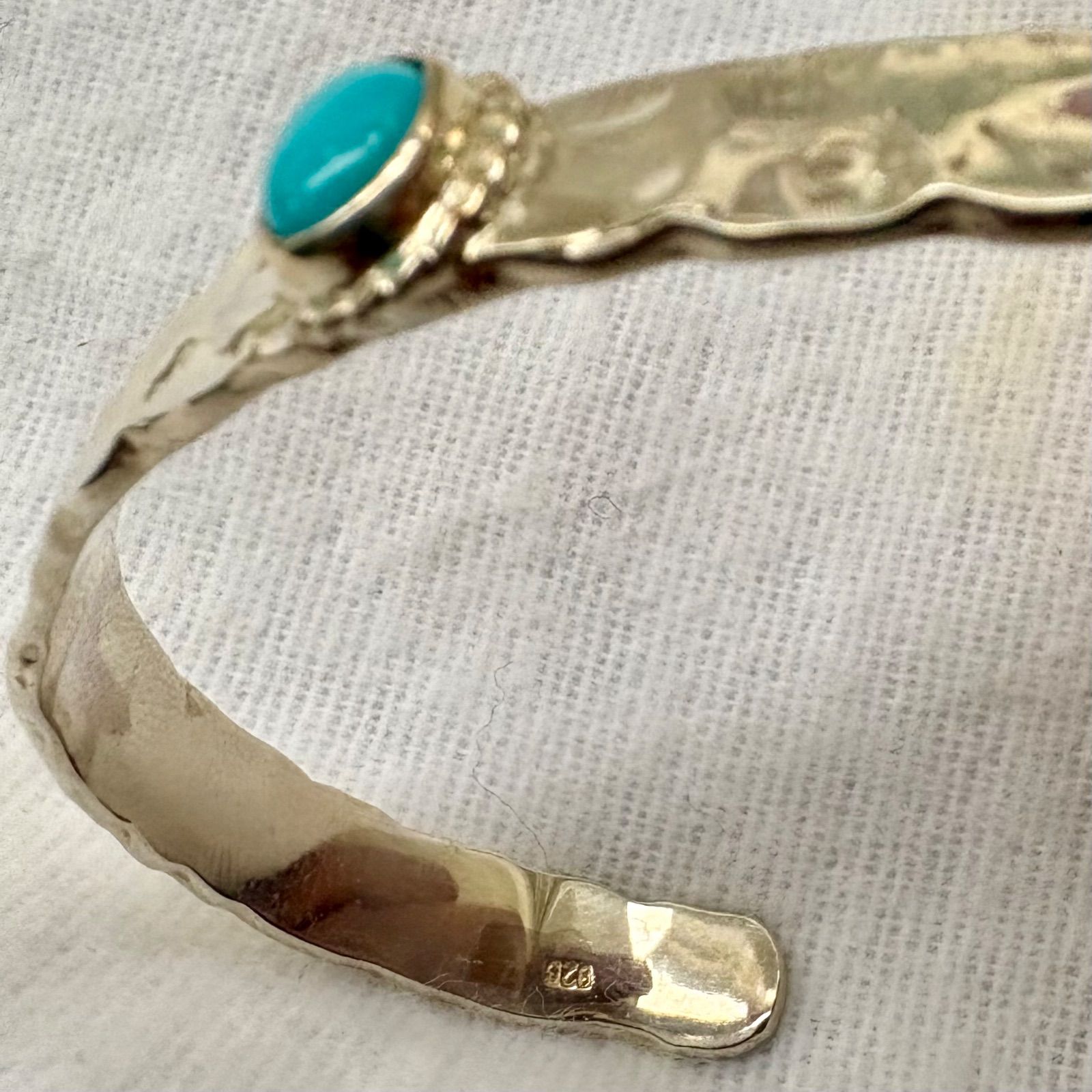 Silver925 刻印あり】アリゾナ産 天然ターコイズ バングル☆タイ直輸入