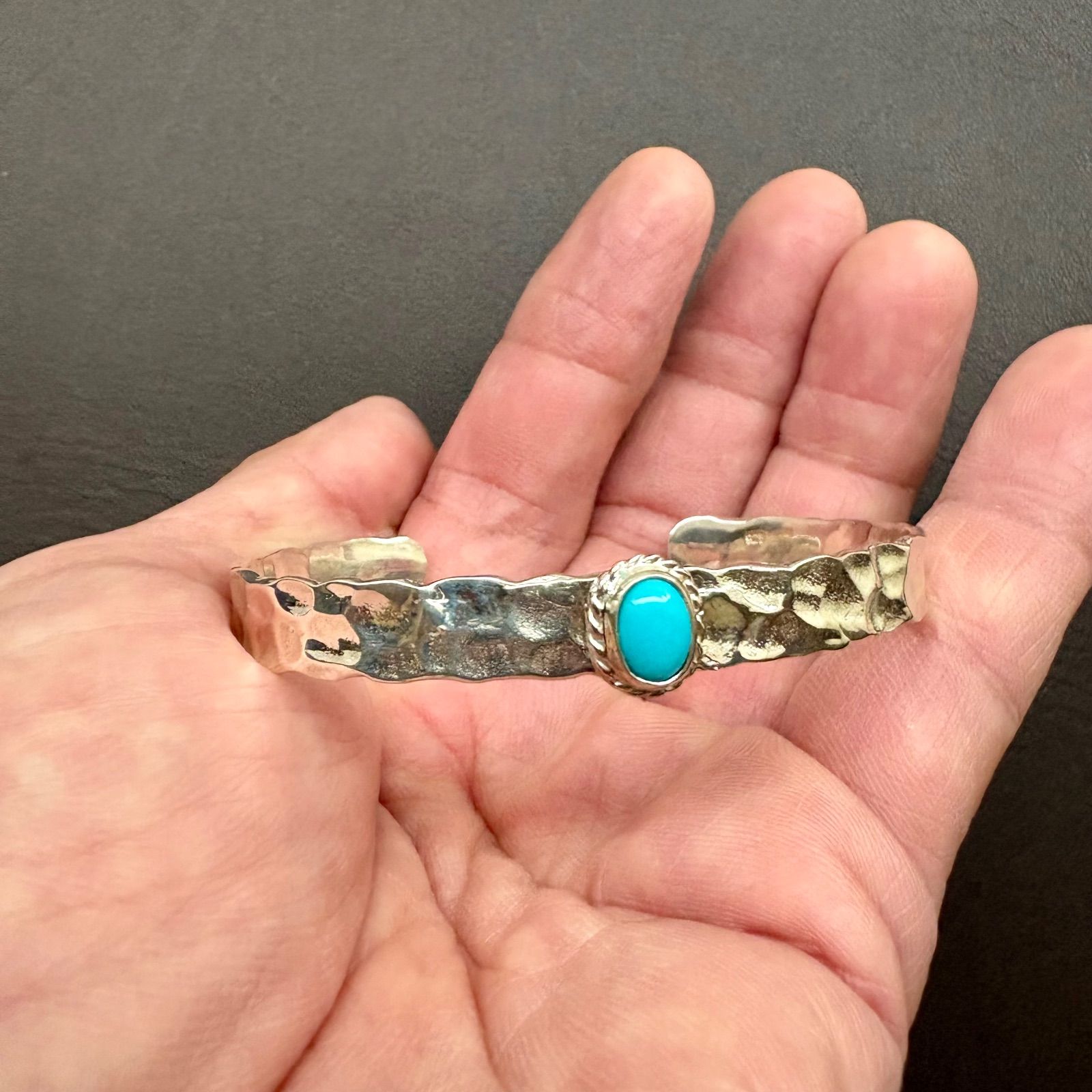 Silver925 刻印あり】アリゾナ産 天然ターコイズ バングル☆タイ直輸入