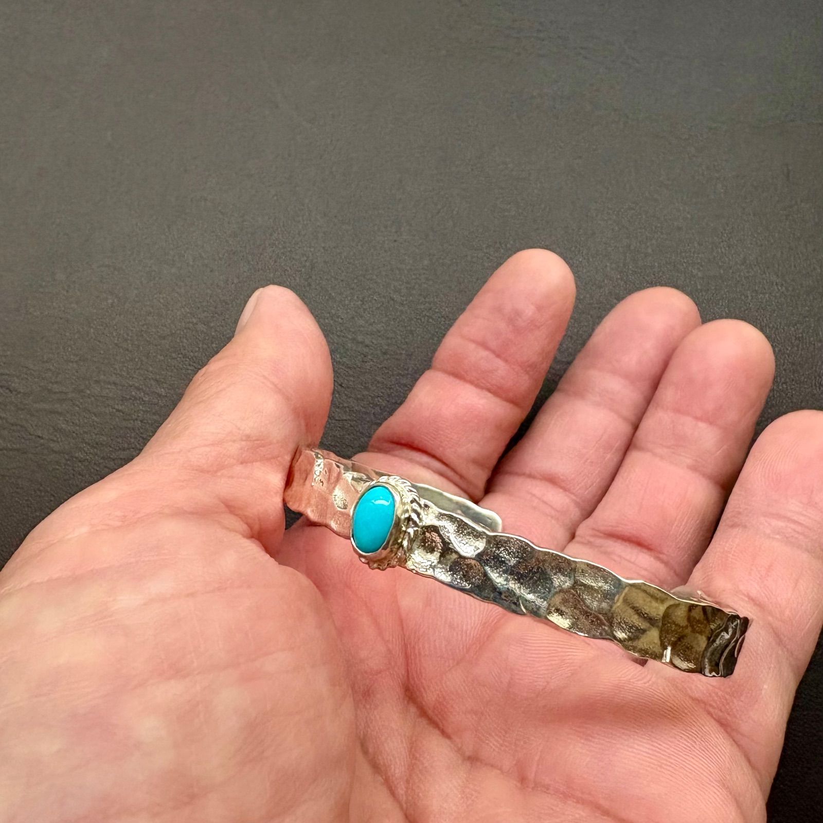Silver925 刻印あり】アリゾナ産 天然ターコイズ バングル☆タイ直輸入