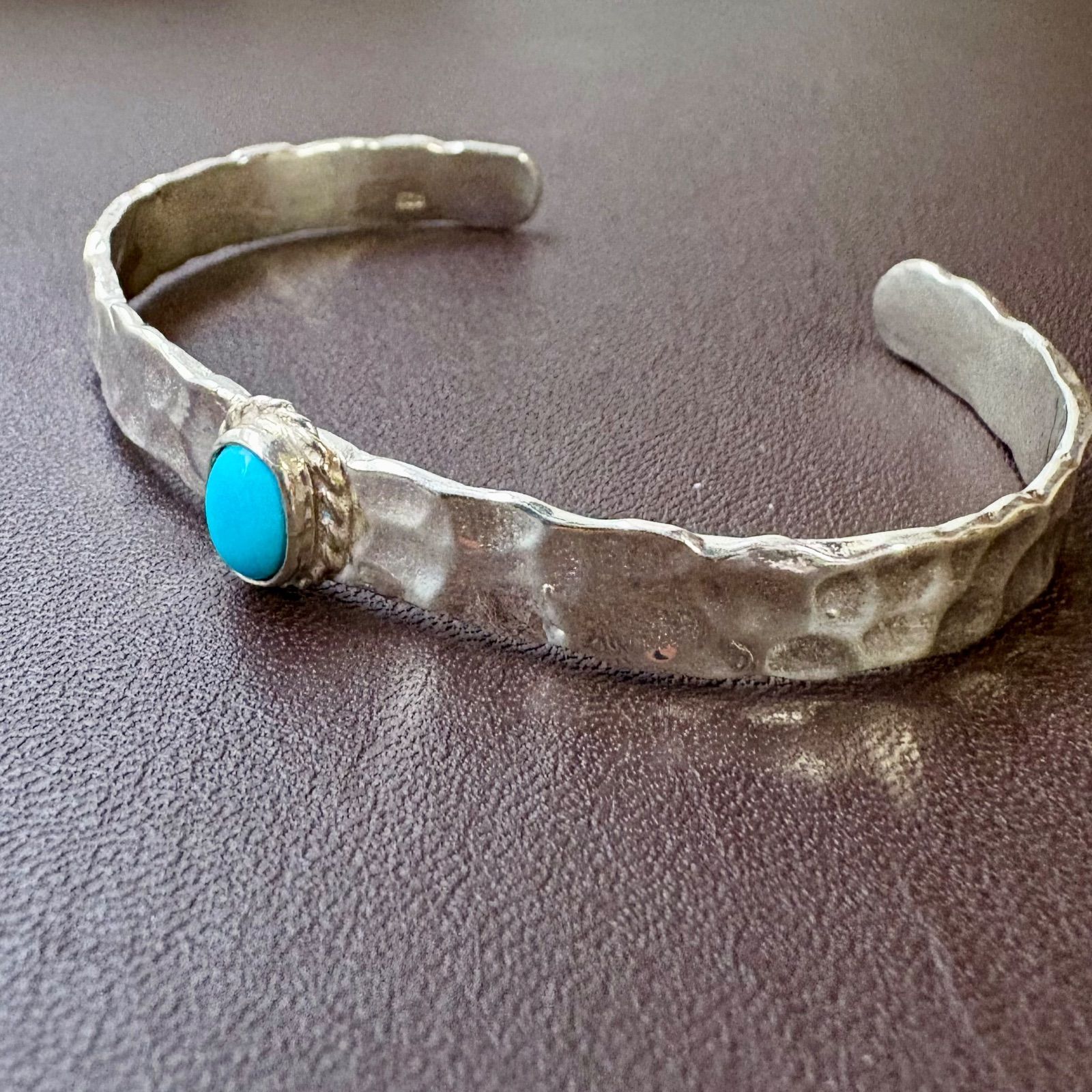 Silver925 刻印あり】アリゾナ産 天然ターコイズ バングル☆タイ直輸入