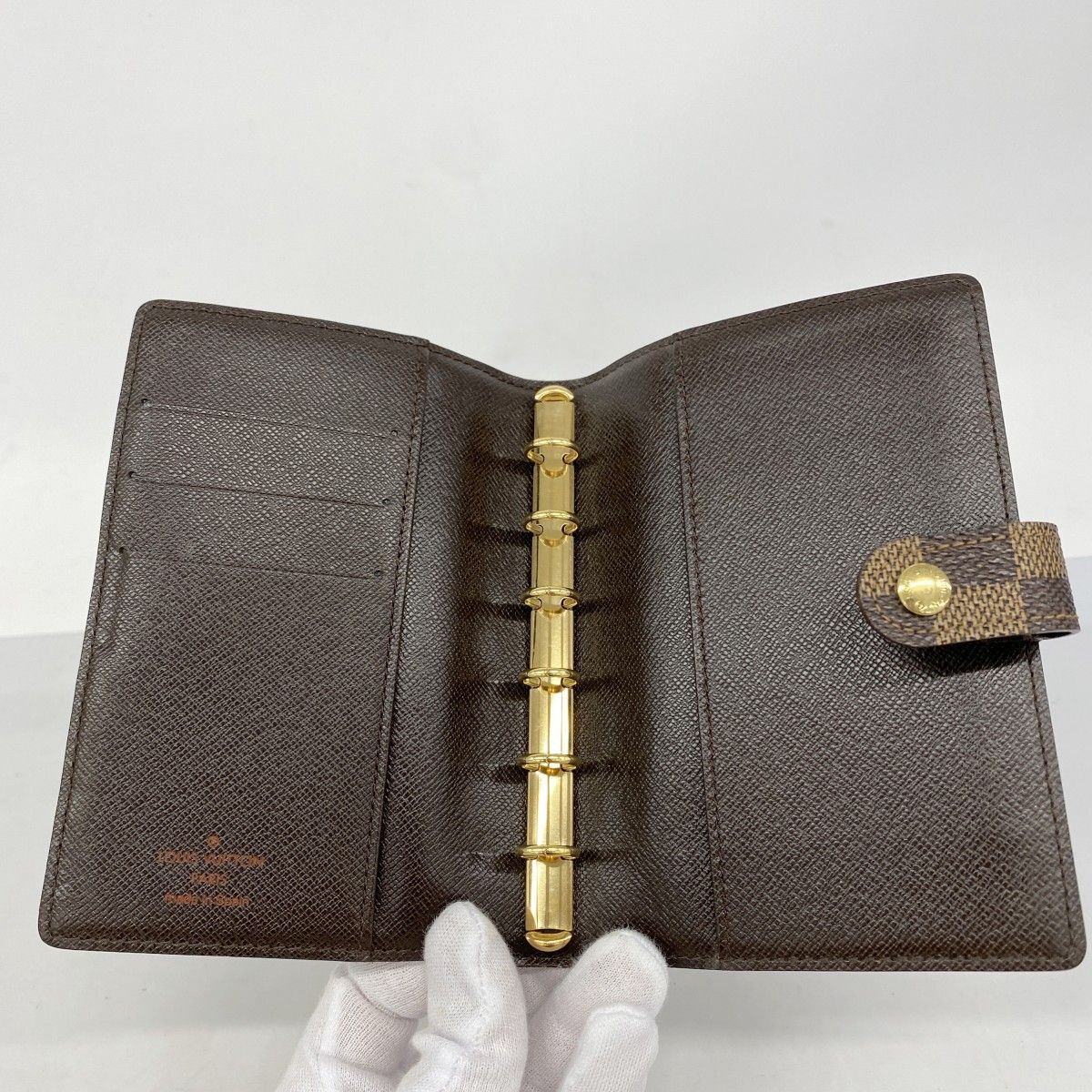 5od4044】ルイヴィトン 手帳カバー ダミエ アジェンダPM R20700 エベヌ