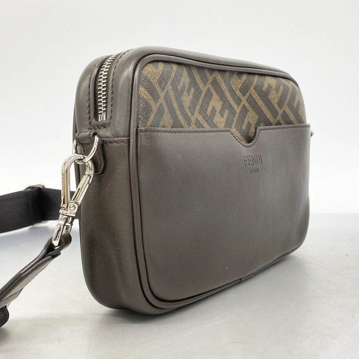 5od4224】フェンディ ショルダーバッグ ズッカ PVC ブラウン イエロー