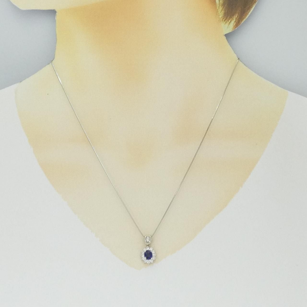 PT900/PT850 サファイヤ ネックレス 0.51CT - メルカリ