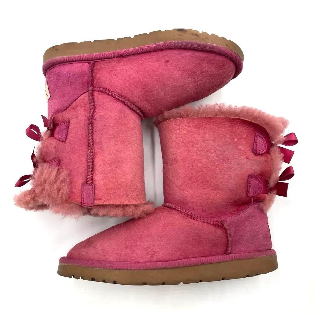 OZWEAR UGG ムートンブーツ 22cm ピンク リボン レディース オズウェア