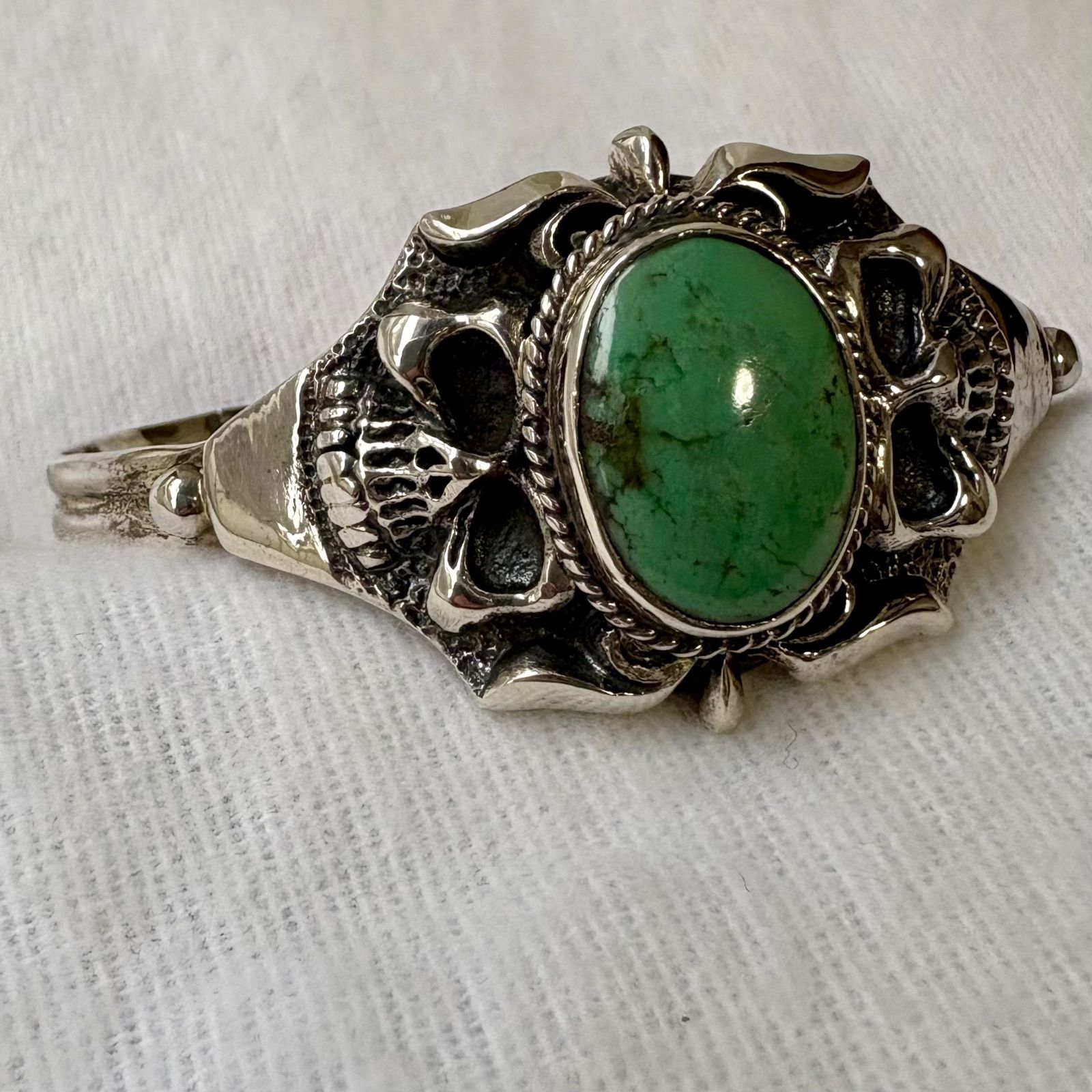 Silver 925 アフガニスタン産 天然ターコイズ バングル タイ直輸入 開運 魔除け ブレスレット トルコ石