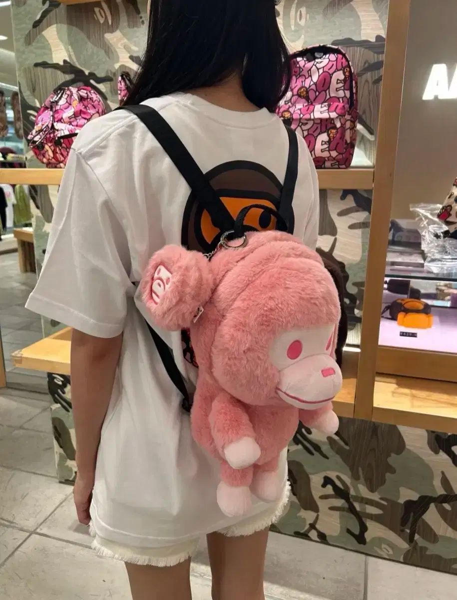 ベビーマイロ リュック ピンク A BATHING APE 楽天市場】BABY MILO STORE BABY MILO FUR MINI BACKPACK ア