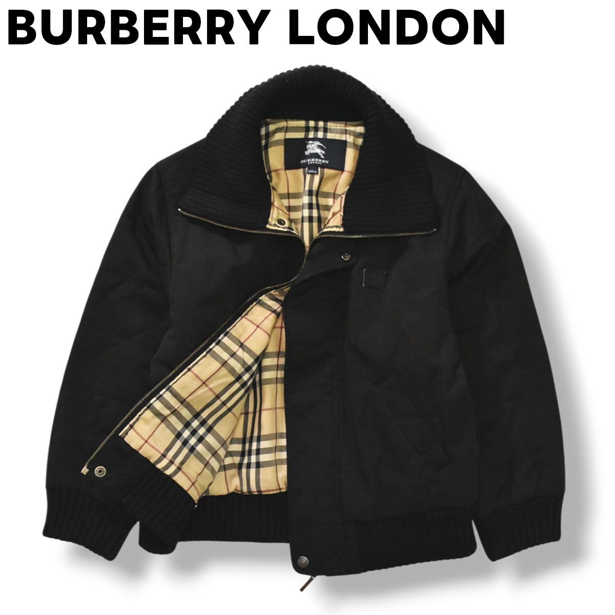 【美品】バーバリー ロンドン ジャケット ノバチェック アウター L相当 軽量 バーバリー ロンドン BURBERRY LONDON 裏ノバチェック ジップアップ