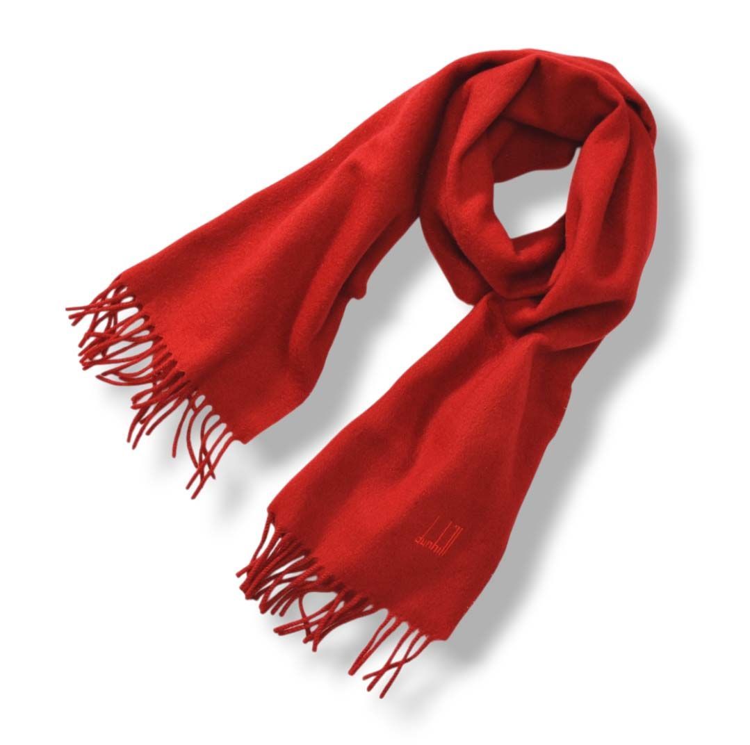 上質】 スコットランド製 ダンヒル dunhill 刺繍ロゴ カシミヤ100