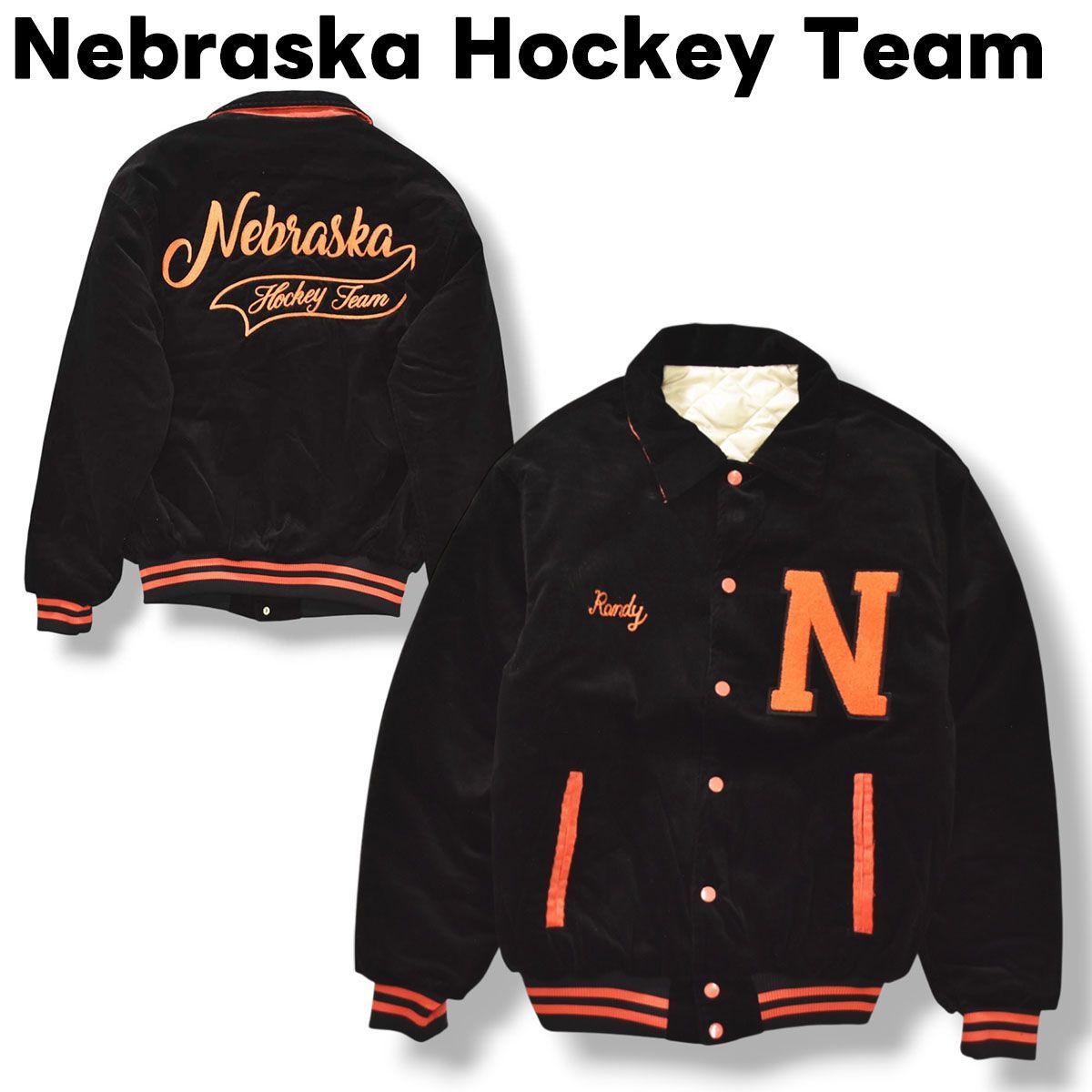 美品】 unknown 太畝 コーデュロイ スタジャン Nebraska Hockey Team