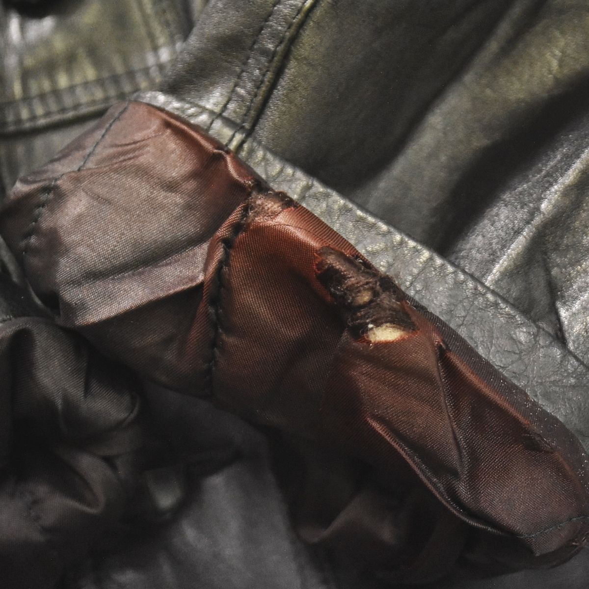 90s00sヴィンテージ unknown 中綿入り 牛革 レザー ジャケット コート