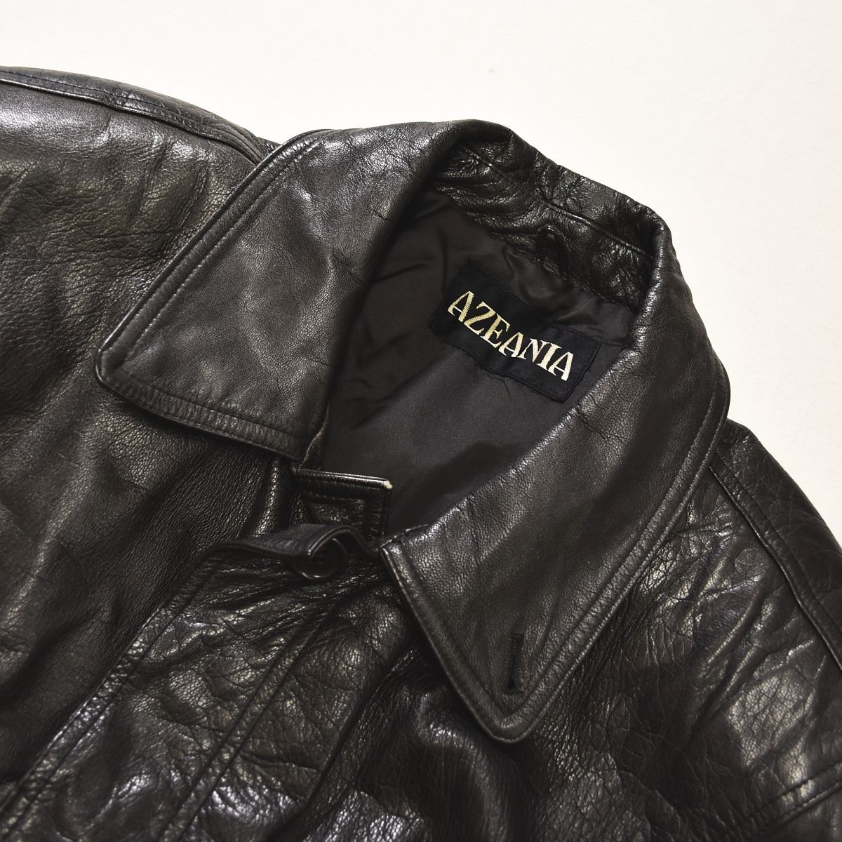 こなれた風合い】 90sヴィンテージ AZEANIA 山羊革 ゴートレザー カー