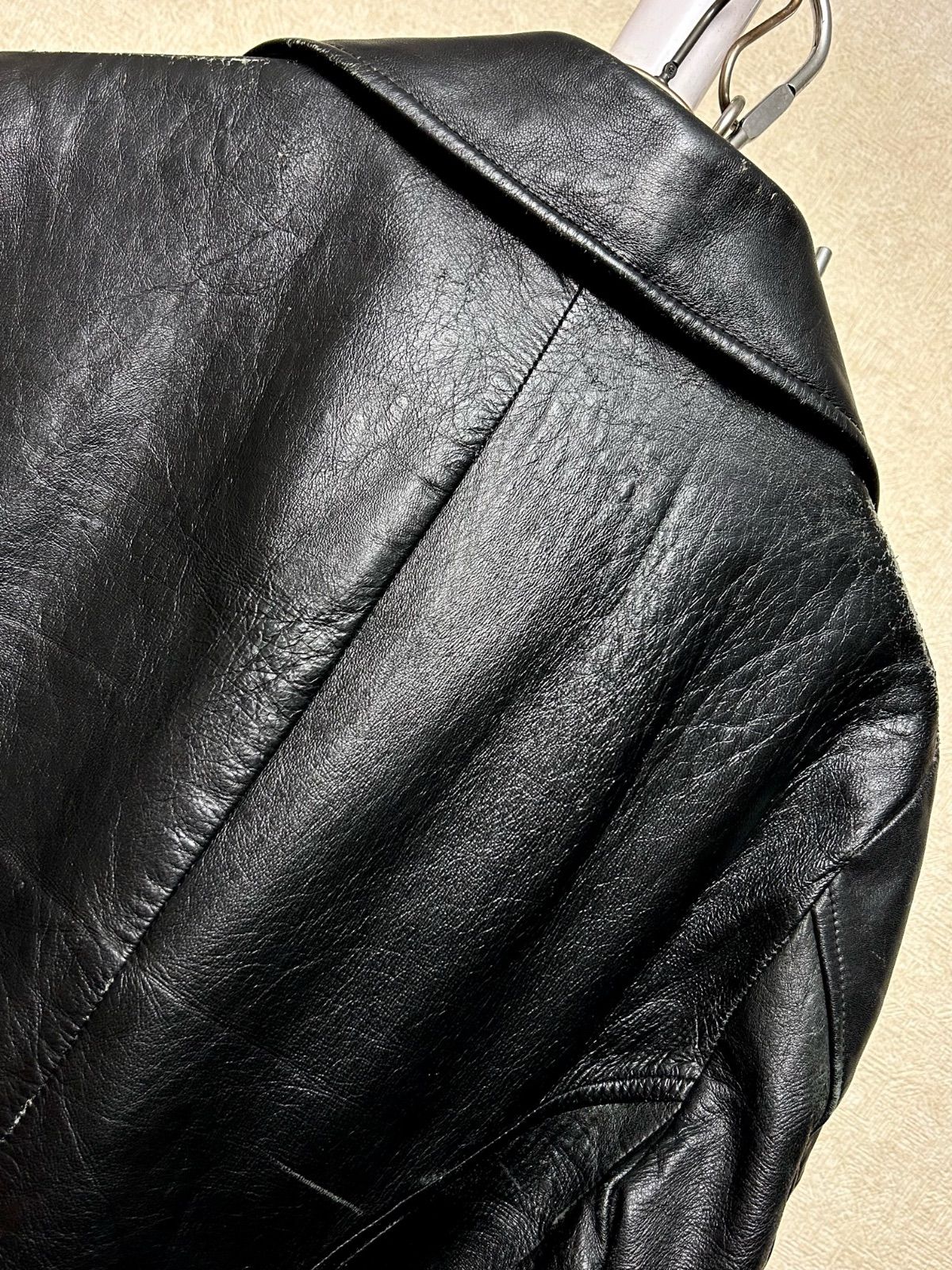 ロックヴィンテージセブンティーズ欧州製ダブルレザージャケット希少