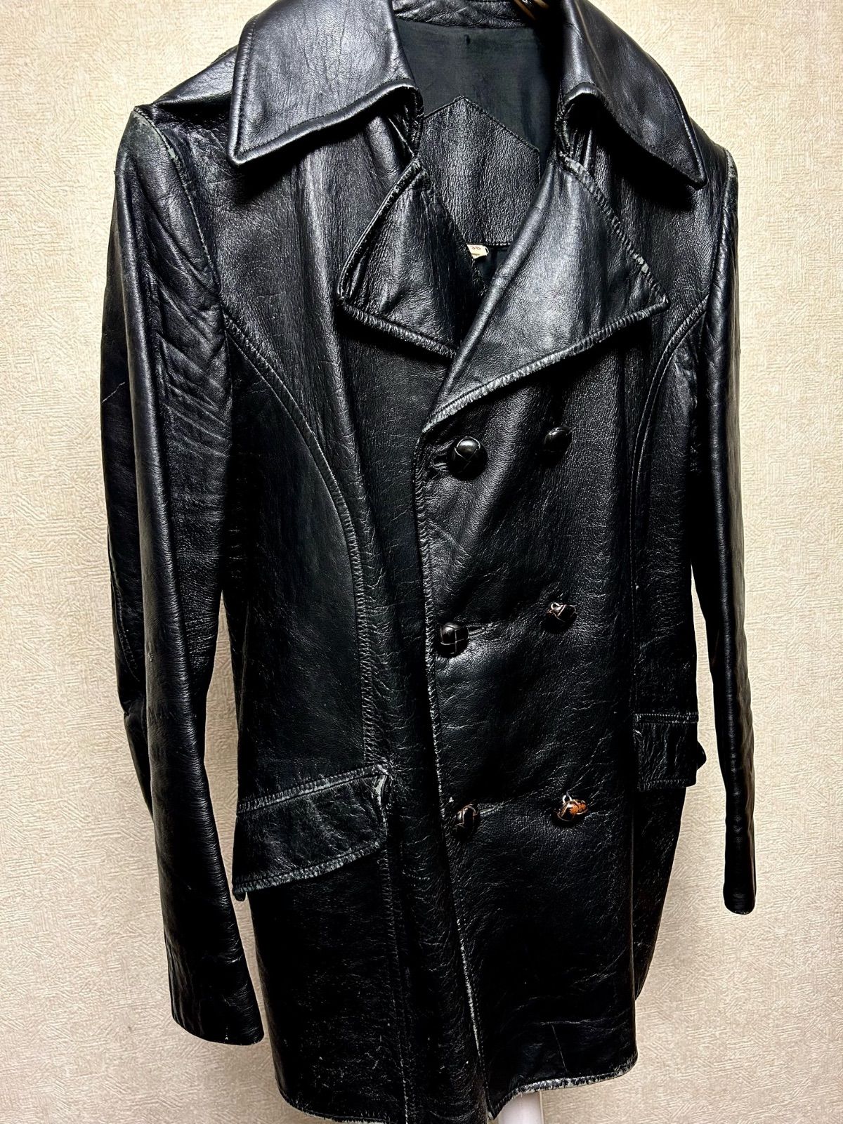 ロックヴィンテージセブンティーズ欧州製ダブルレザージャケット希少