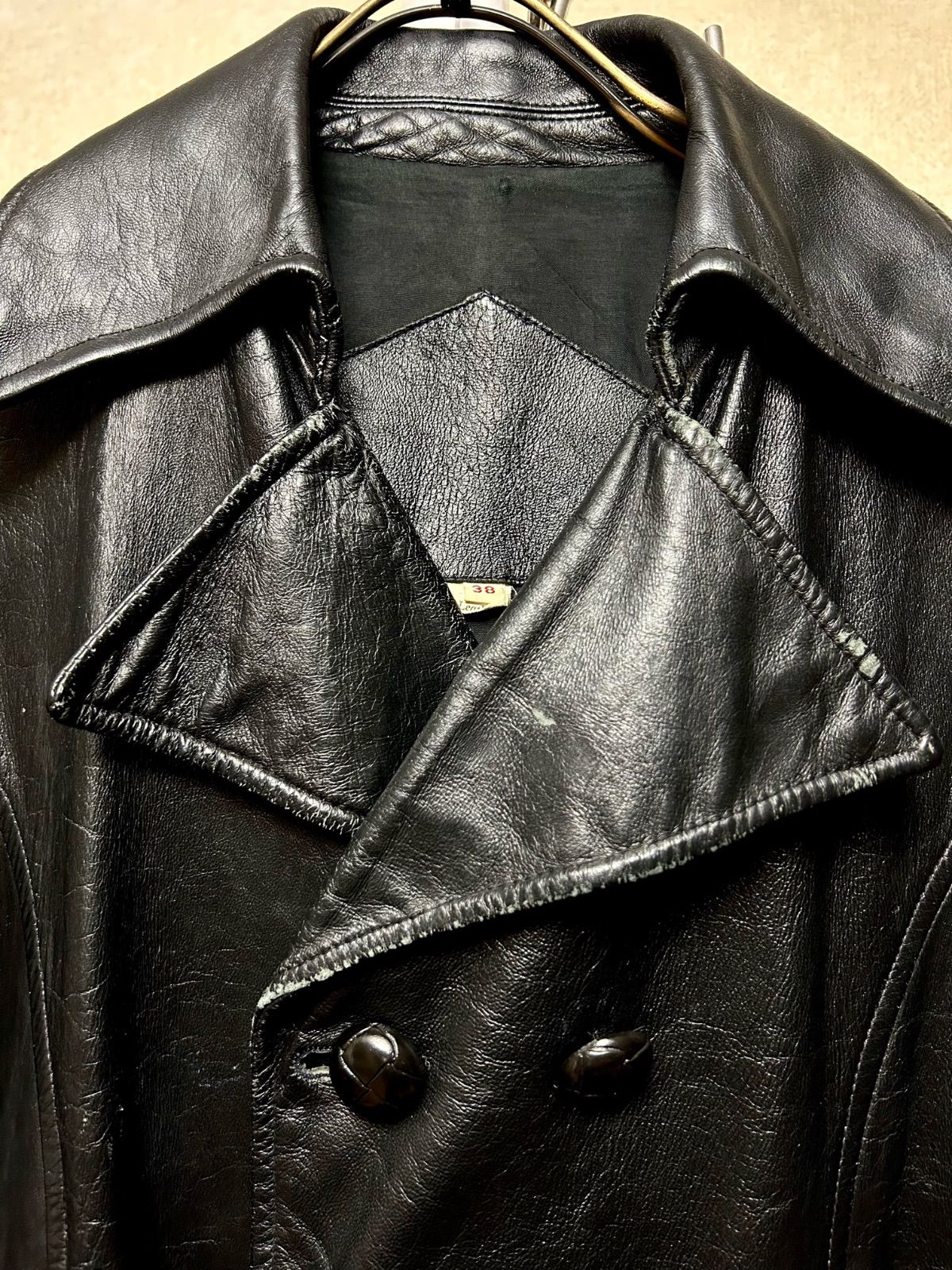 ロックヴィンテージセブンティーズ欧州製ダブルレザージャケット希少